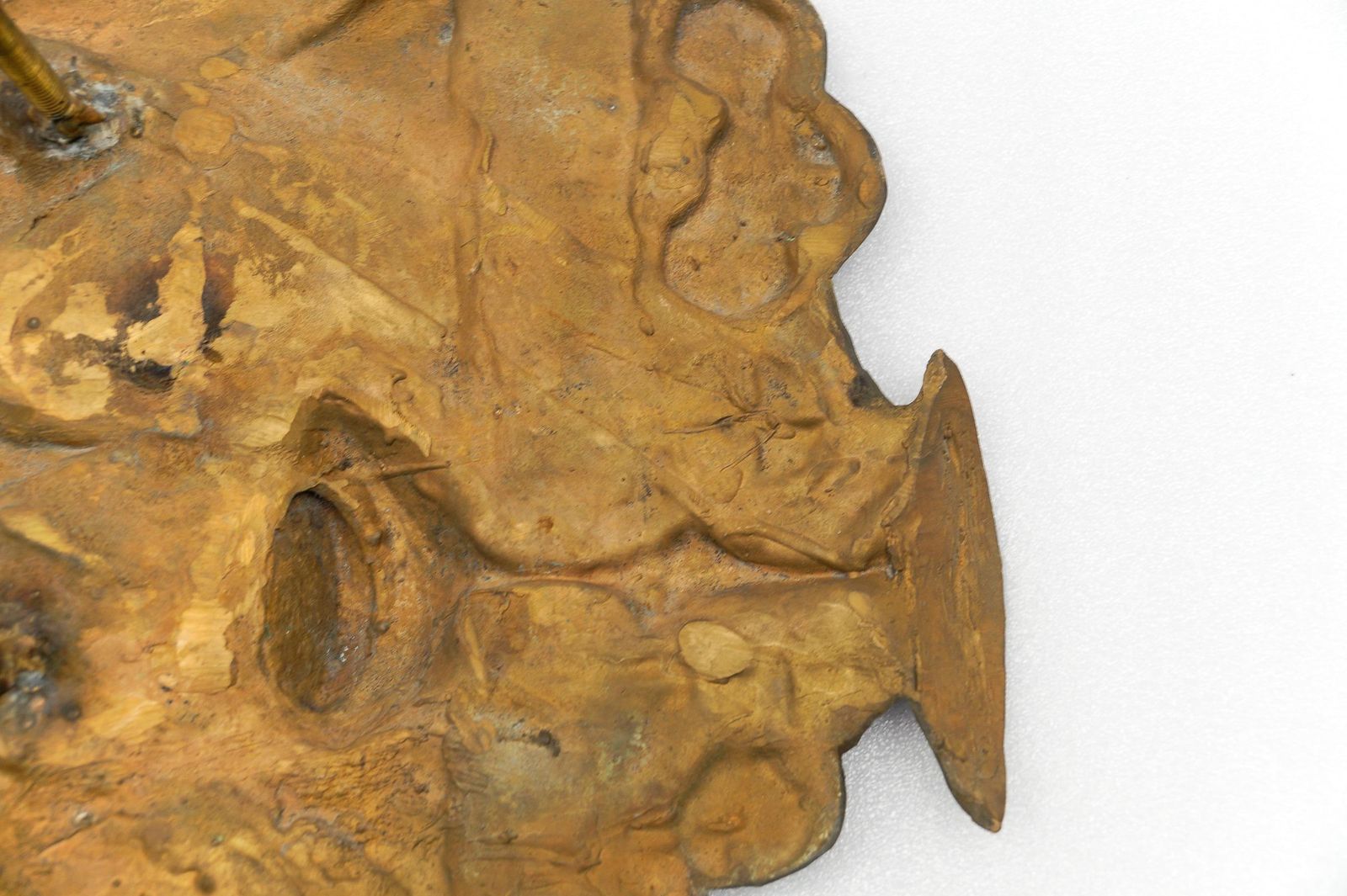Art Lamb On Bible With Chalice – Bronze Wall Plaque From An Eastern European Church photo