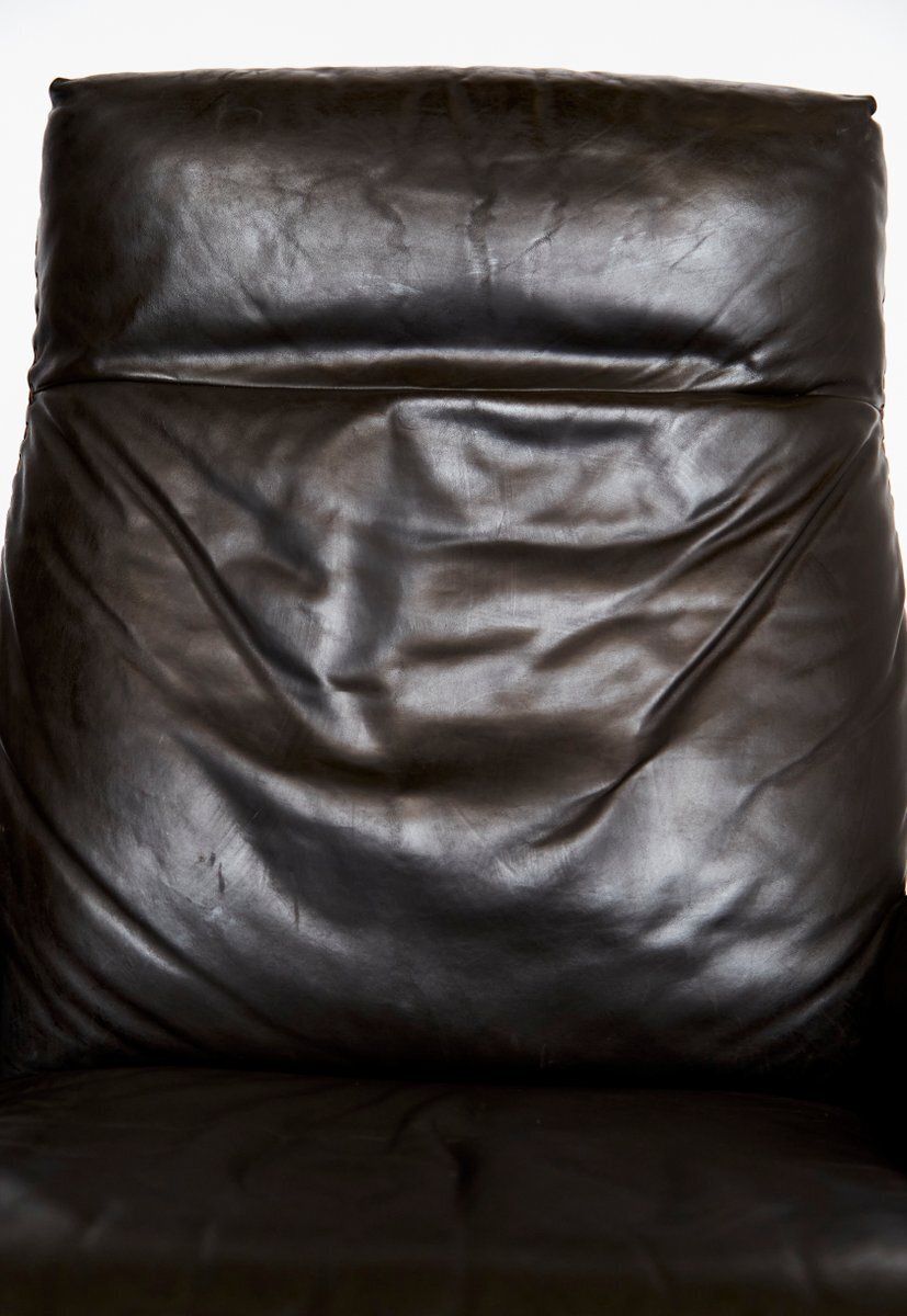 photo vintage Set Of Cow Leather Ds 31 Lounge Chair And Ottoman From De Sede, 1970s