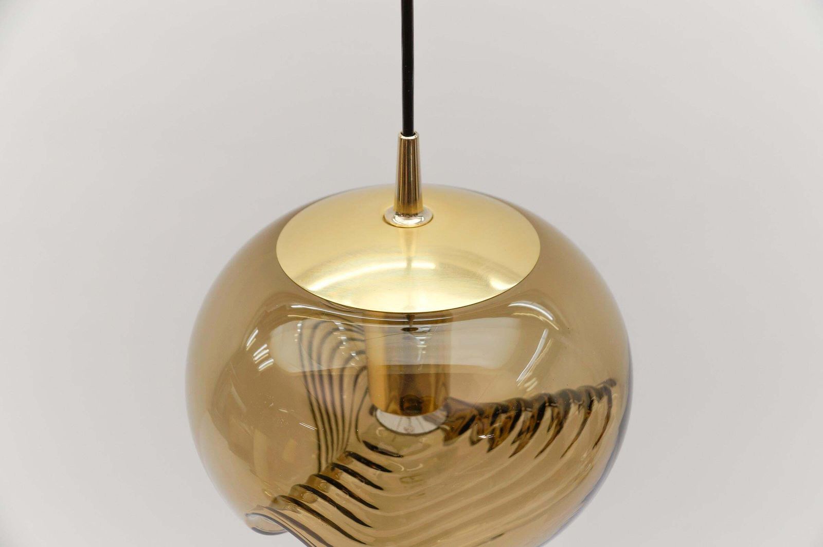 photo for sale Smoked Glass Lamp "Wave" By Koch & Lowy For Peill & Putzler, 1960s