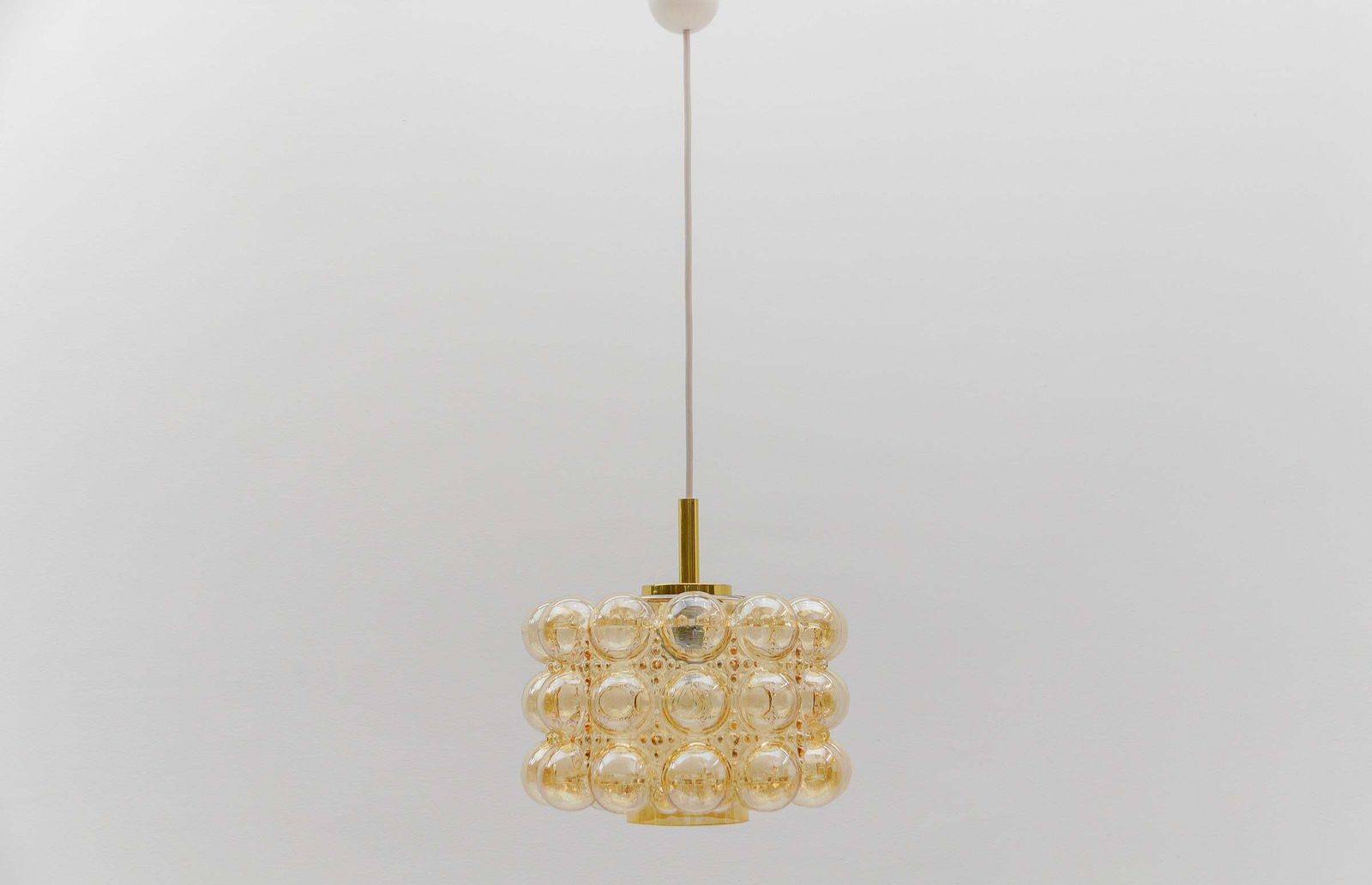 Large Amber Bubble Glass Ceiling Lamp By Helena Tynell, Limburg Germany 1960s photo furniture