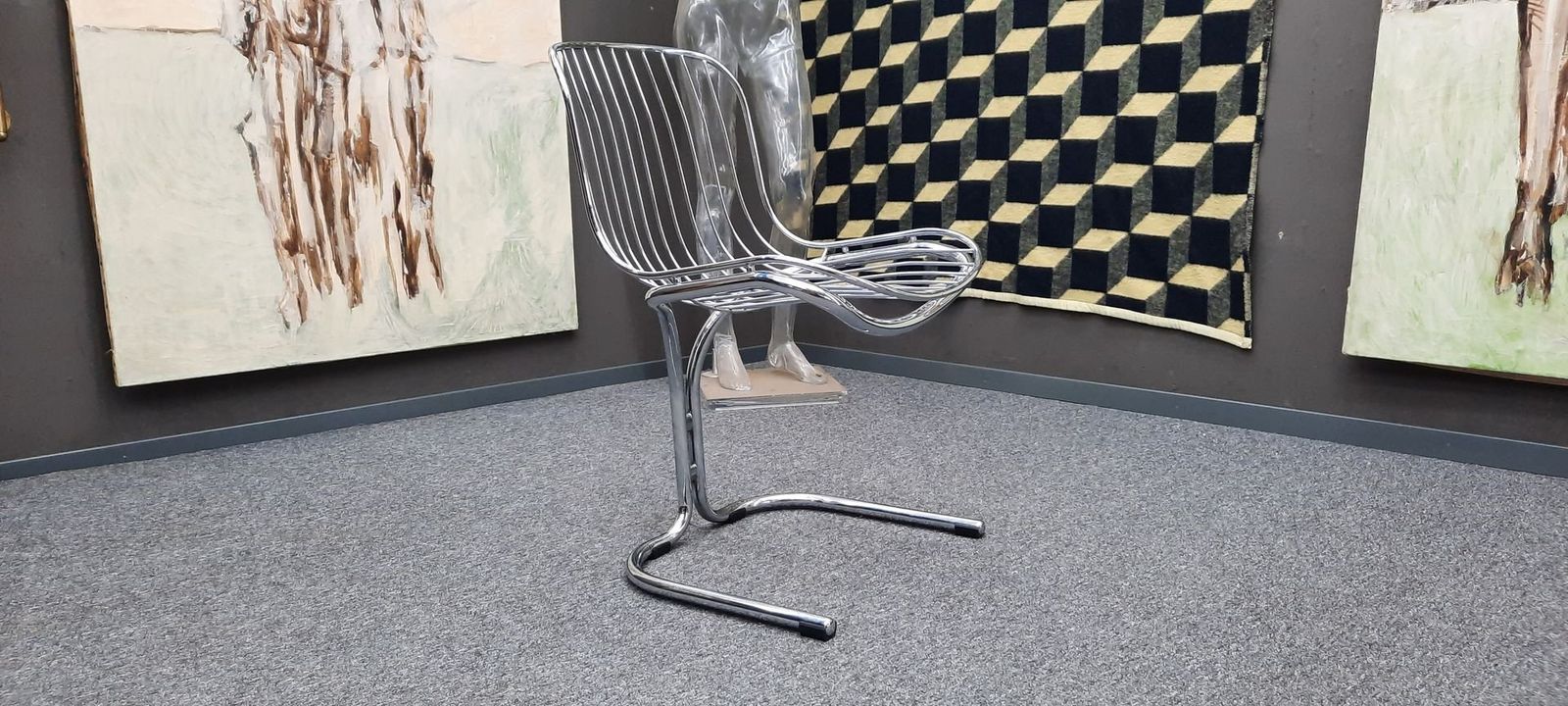 Space Age Radiofreccia Chrome Dining Chairs By Gastone Rinaldi For Rima, 1970s, Set Of 6 photo 2086.0