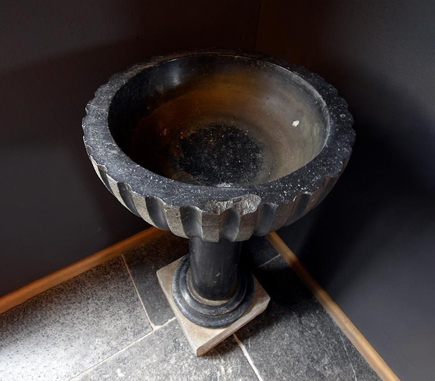 Antique Baptismal Font Made From Bluestone 19 Th Century photo for sale