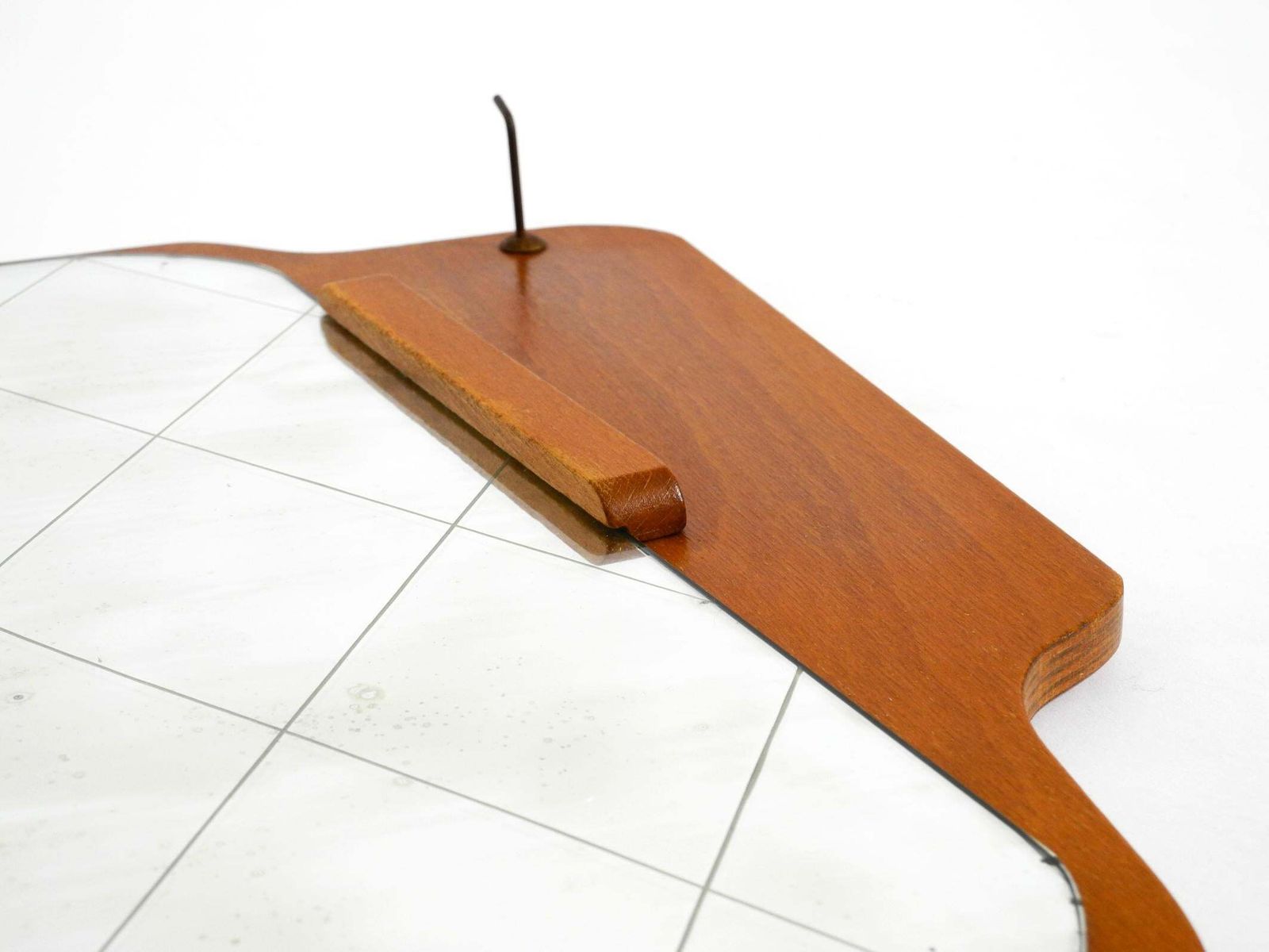 photo vinterior 1930s Wall Mirror, Teak And Plywood, Abstract Design, Germany