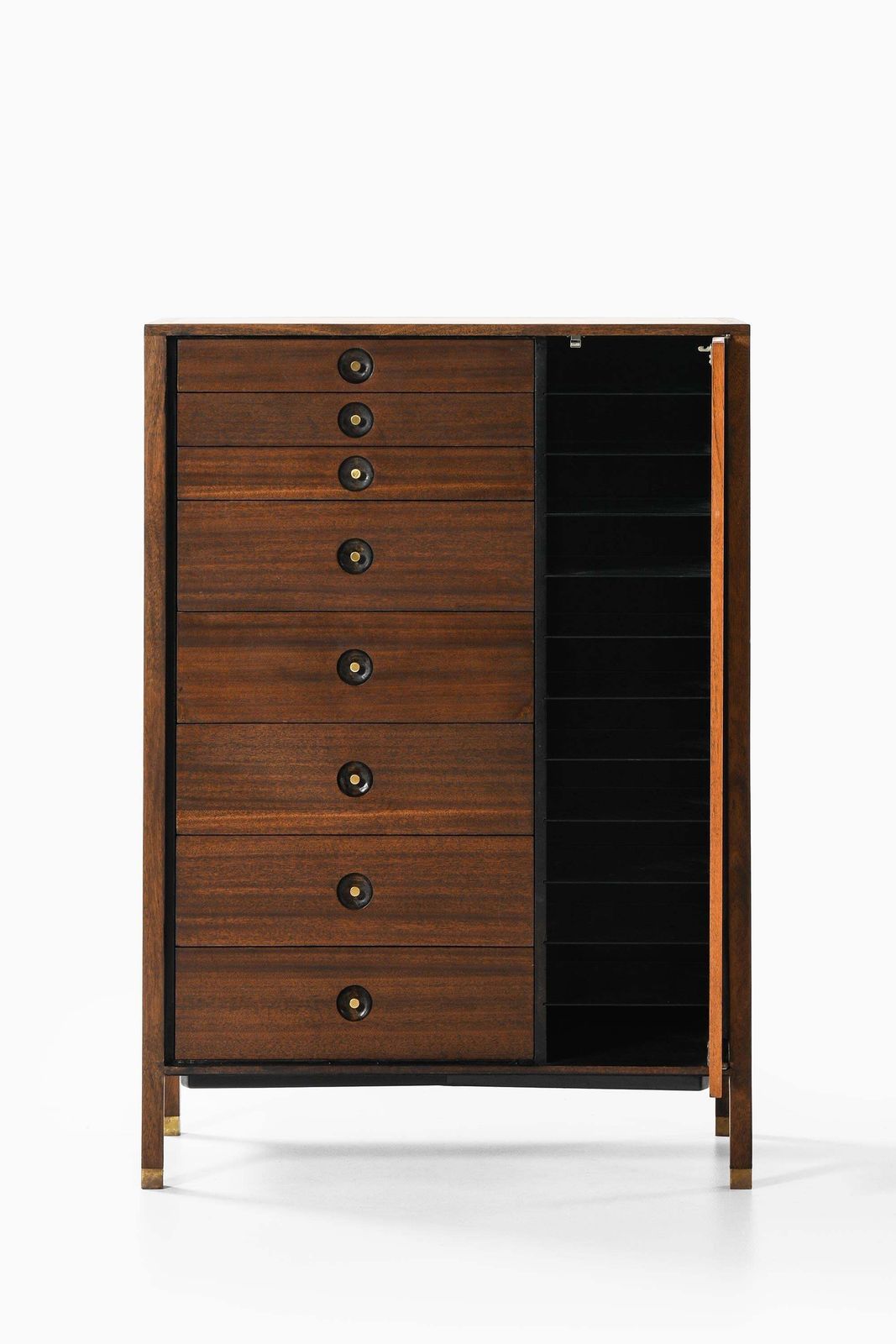 Chest Of Drawers In Mahogany And Brass By Harvey Probber, 1950s photo furniture