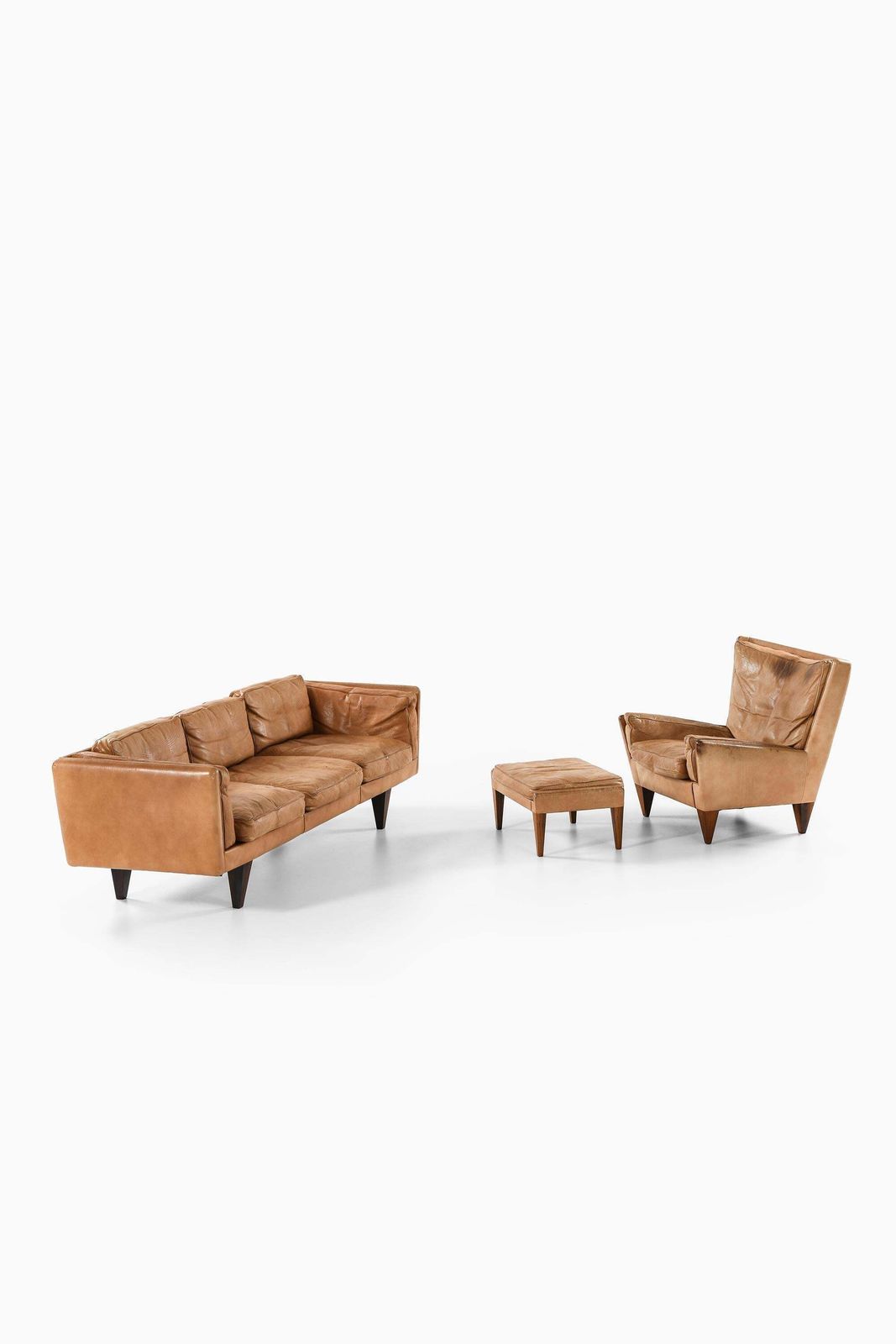 Sofa In Leather And Rosewood By Illum Wikkelsø, 1960s photo furniture