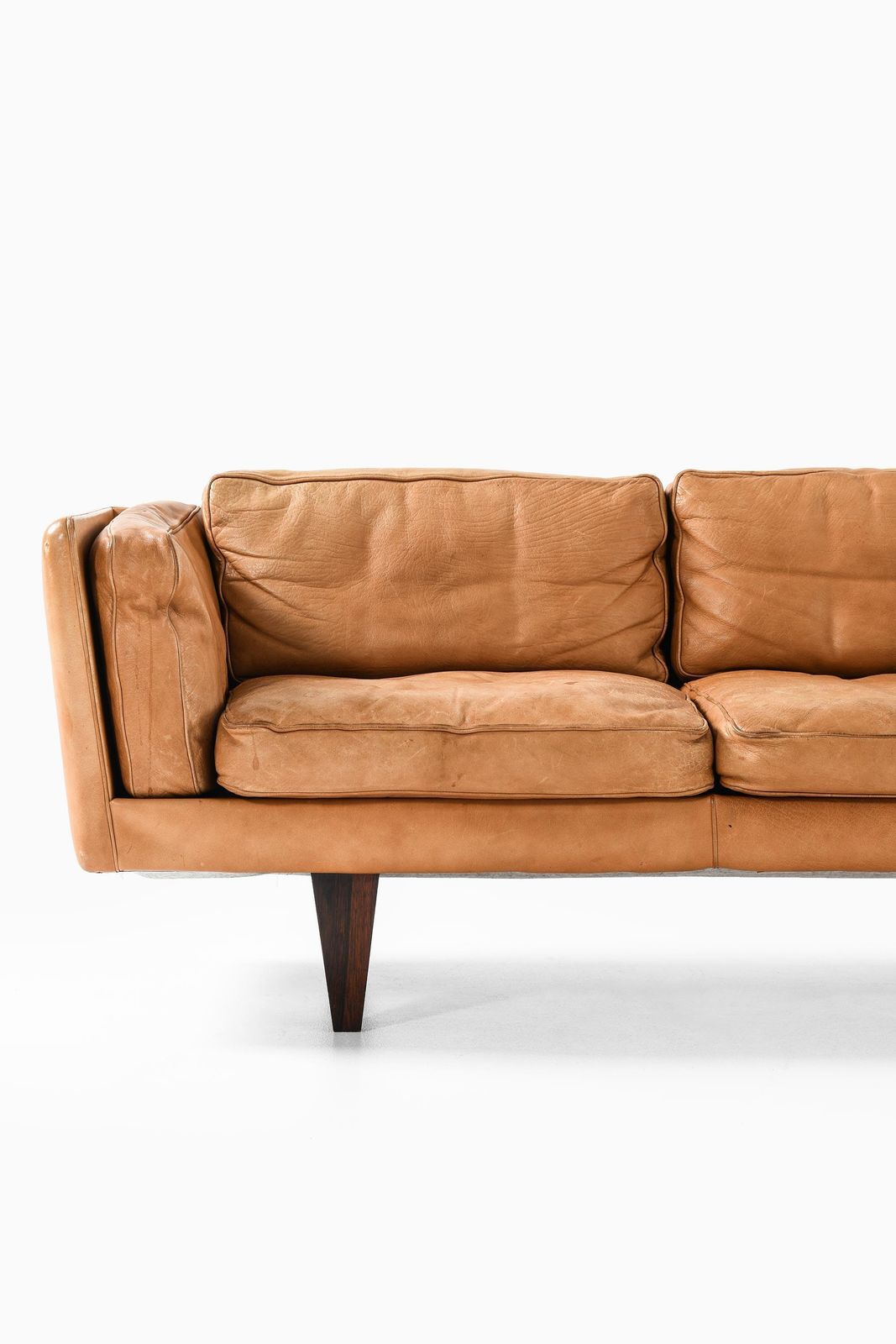 Sofa In Leather And Rosewood By Illum Wikkelsø, 1960s photo Furniture