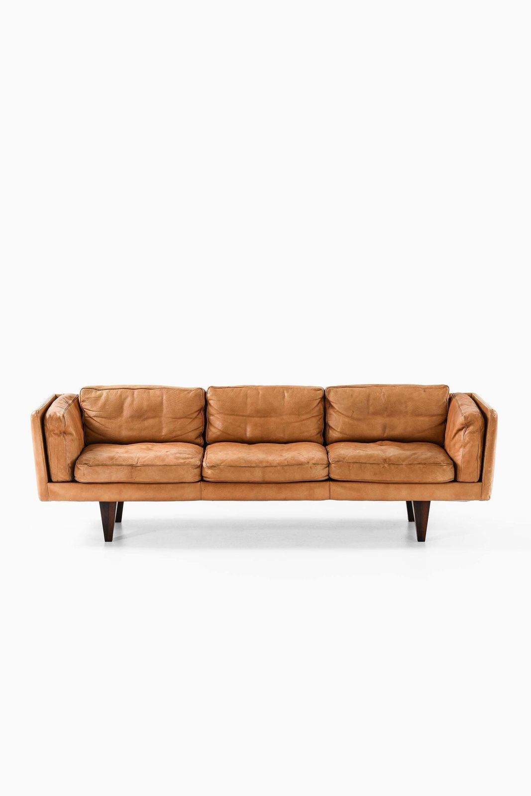 Sofa In Leather And Rosewood By Illum Wikkelsø, 1960s photo 18998.0