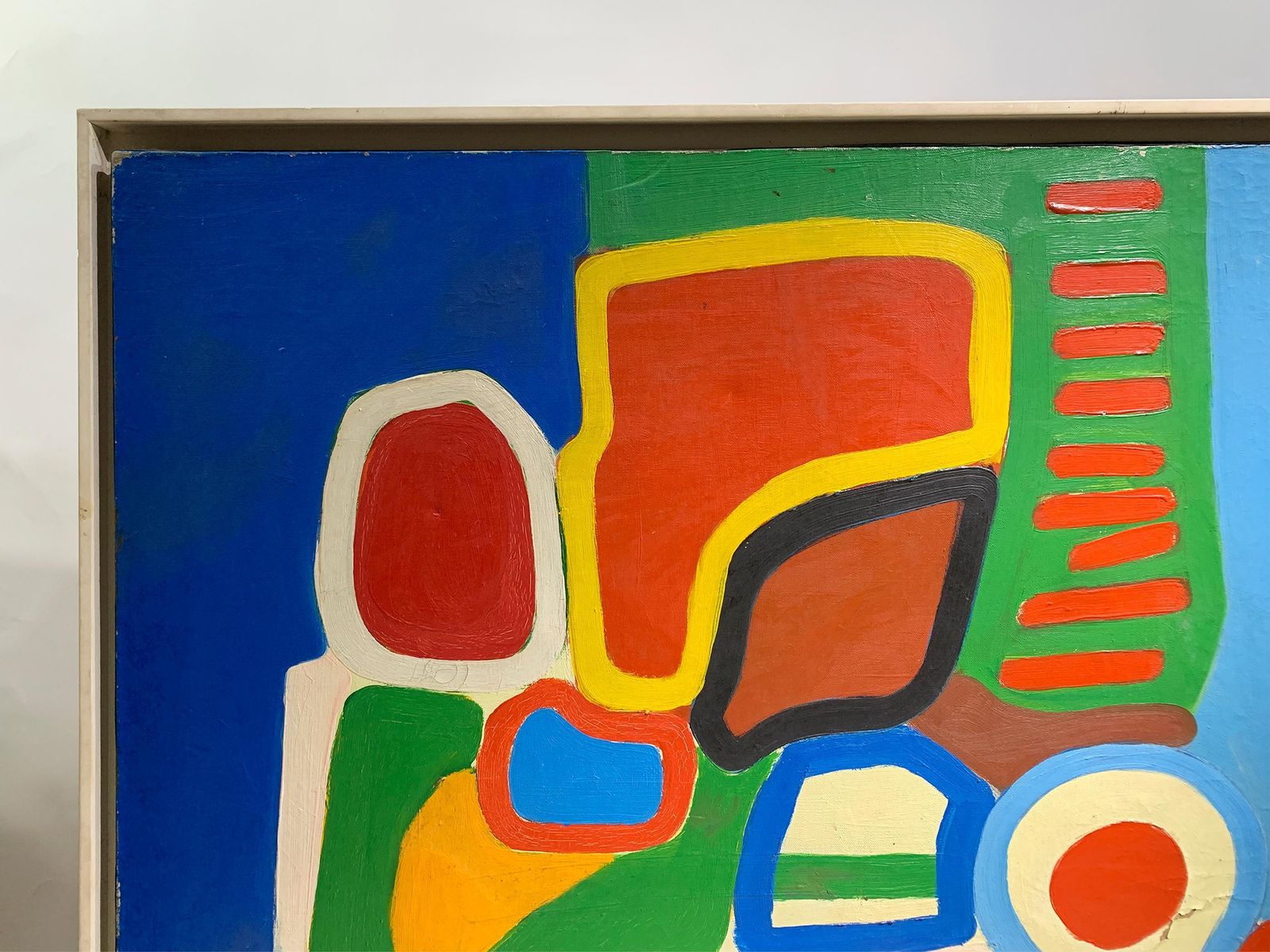 Alain De Cerval Mid Century Modern Style Abstract Oil On Canvas Painting, 1997 photo Art