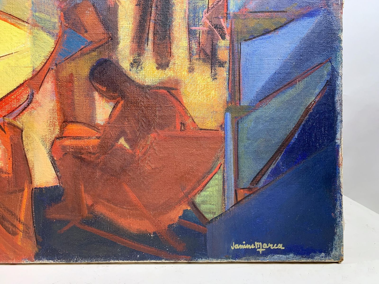 "L'aperitif Aux Sablettes", Oil On Canvas, Signed "Janine Marca", Circa 1940 photo 2480.0
