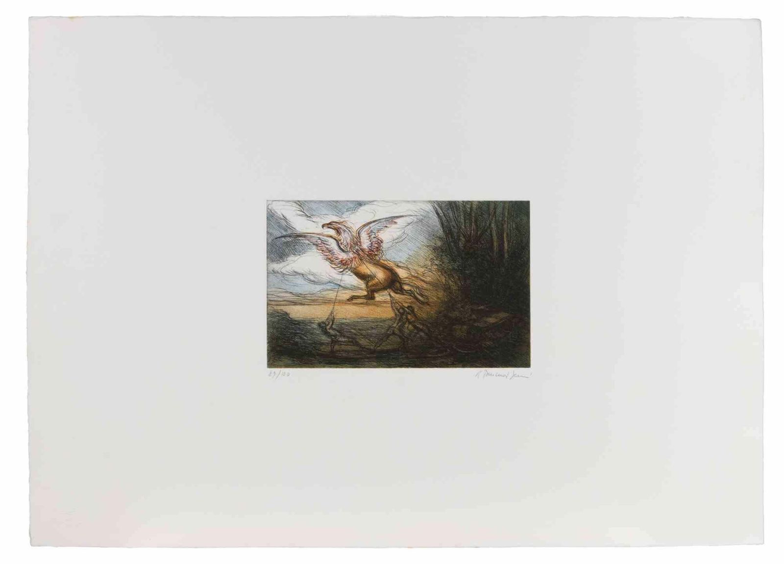 Riccardo Tommasi Ferronithe Capture Of The Griffin   Etching By Tommasi Ferroni   1970s1970s photo furniture