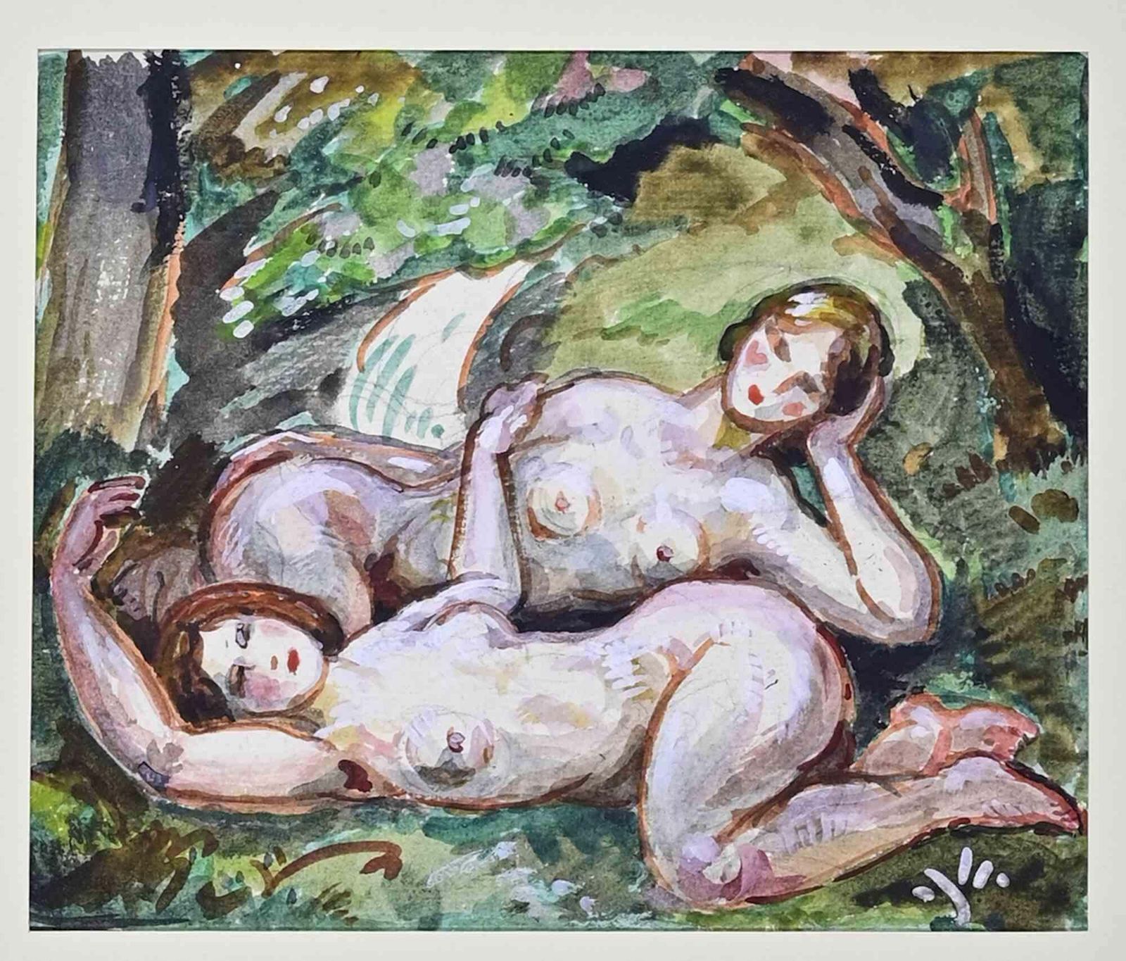 Paul Emile Colindue Femme Nues Allongées   Mixed Media By Paul Emile Colin   Early 20th Centuryearly 20th Century