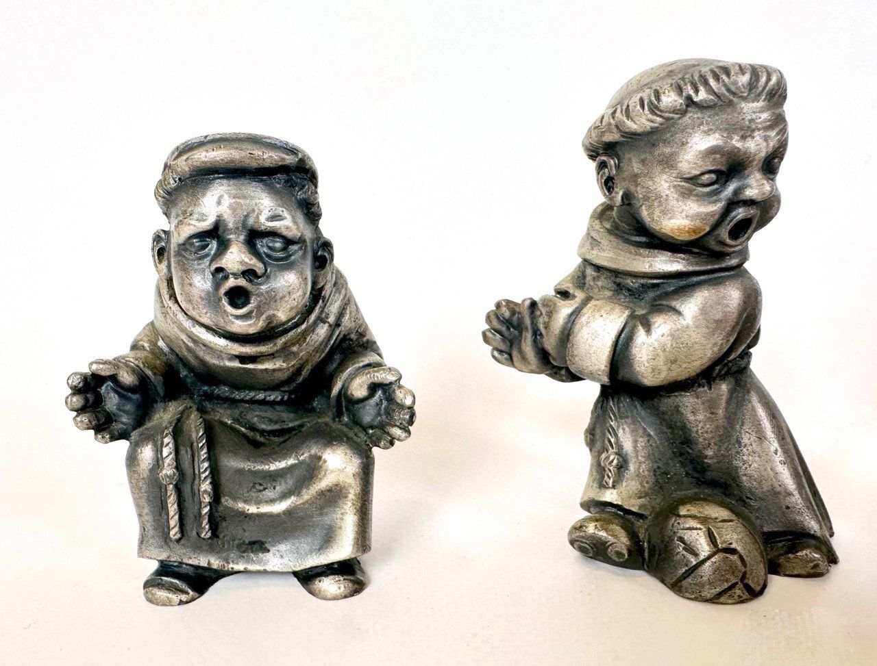 Vintage Italian Pewter Monk Football Team From Peltro, 1960s, 1970s, Set Of 4 photo buy