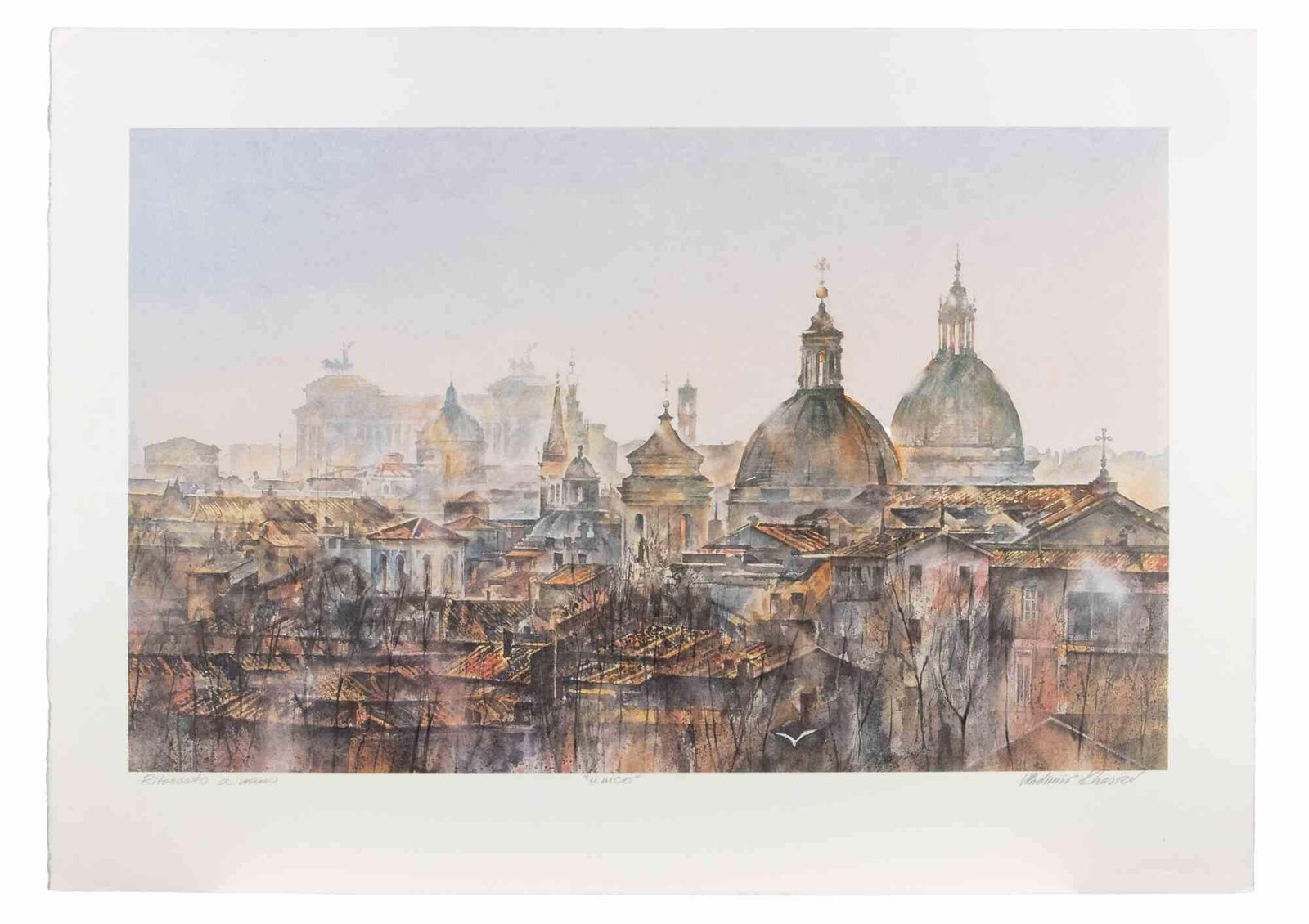 Valdimir Khasievview Of Rome   Lithograph By Valdimir Khasiev   1990s1990s photo furniture