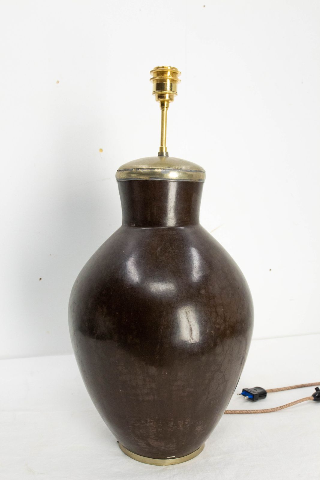Terracotta Tadelakt Finishing Brown Table Lamp Circa 1970, Morocco photo furniture