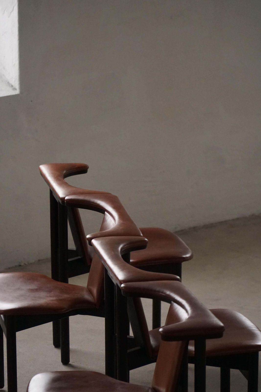 4888.0 Hans Olsen, Set Of 4 Frederik VII Dining Chairs, Oak & Leather, Mid 20th Century photo