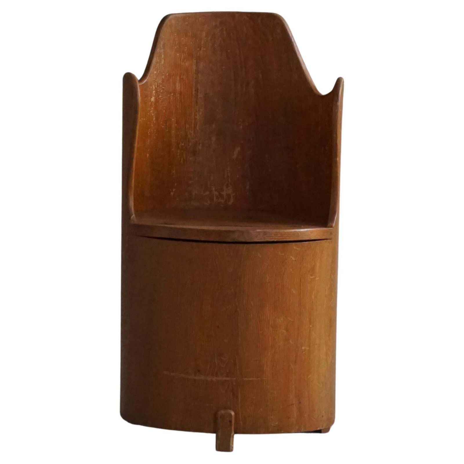 Scandinavian Modern, Stump Chair / “Kubstol” In Pine, Mid 20th Century, 1950s