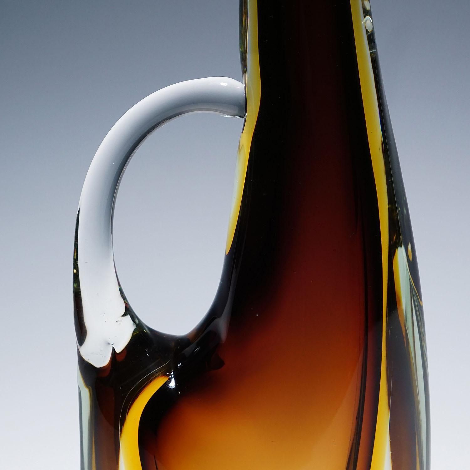Vintage Murano Sommerso Glass Jug By Arte Nuova 1950s photo vinterior