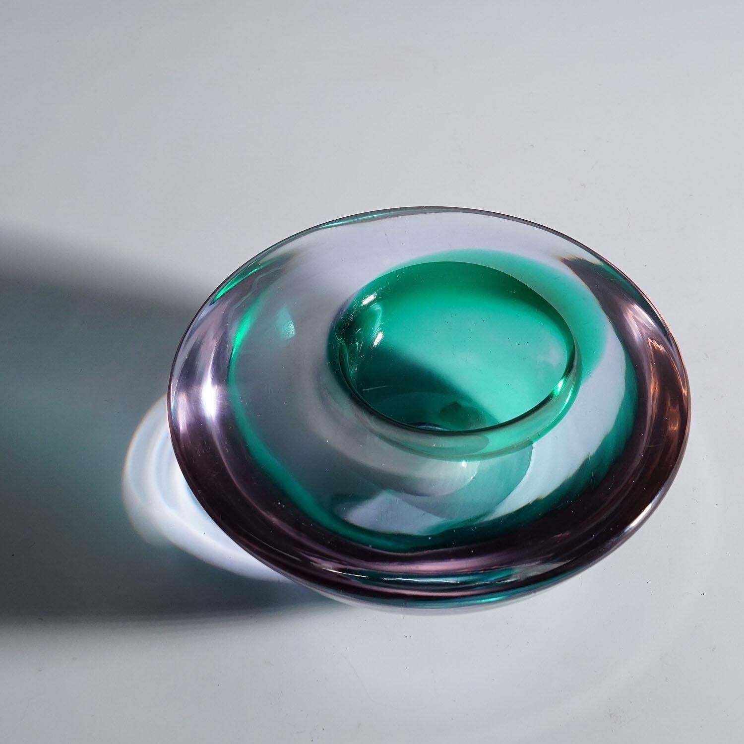 Seguso Vetri D'arte Murano Sommerso Glass Bowl 1960s photo vinterior