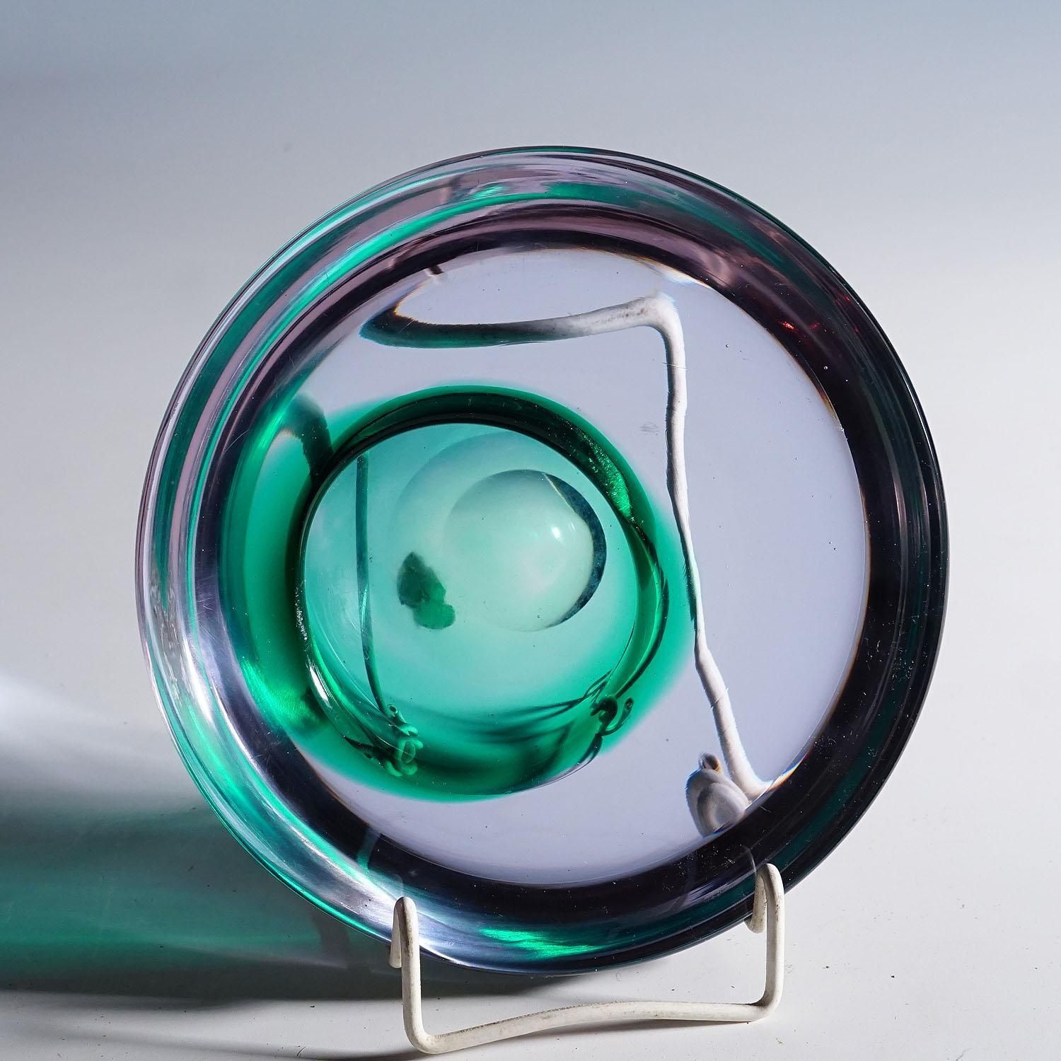 photo for sale Seguso Vetri D'arte Murano Sommerso Glass Bowl 1960s