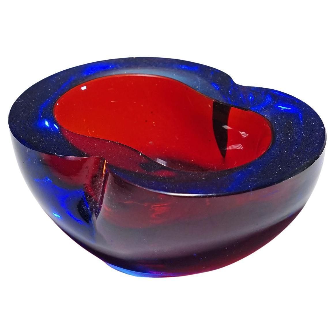 Seguso Vetri D'arte Murano Sommerso Glass Bowl 1960s
