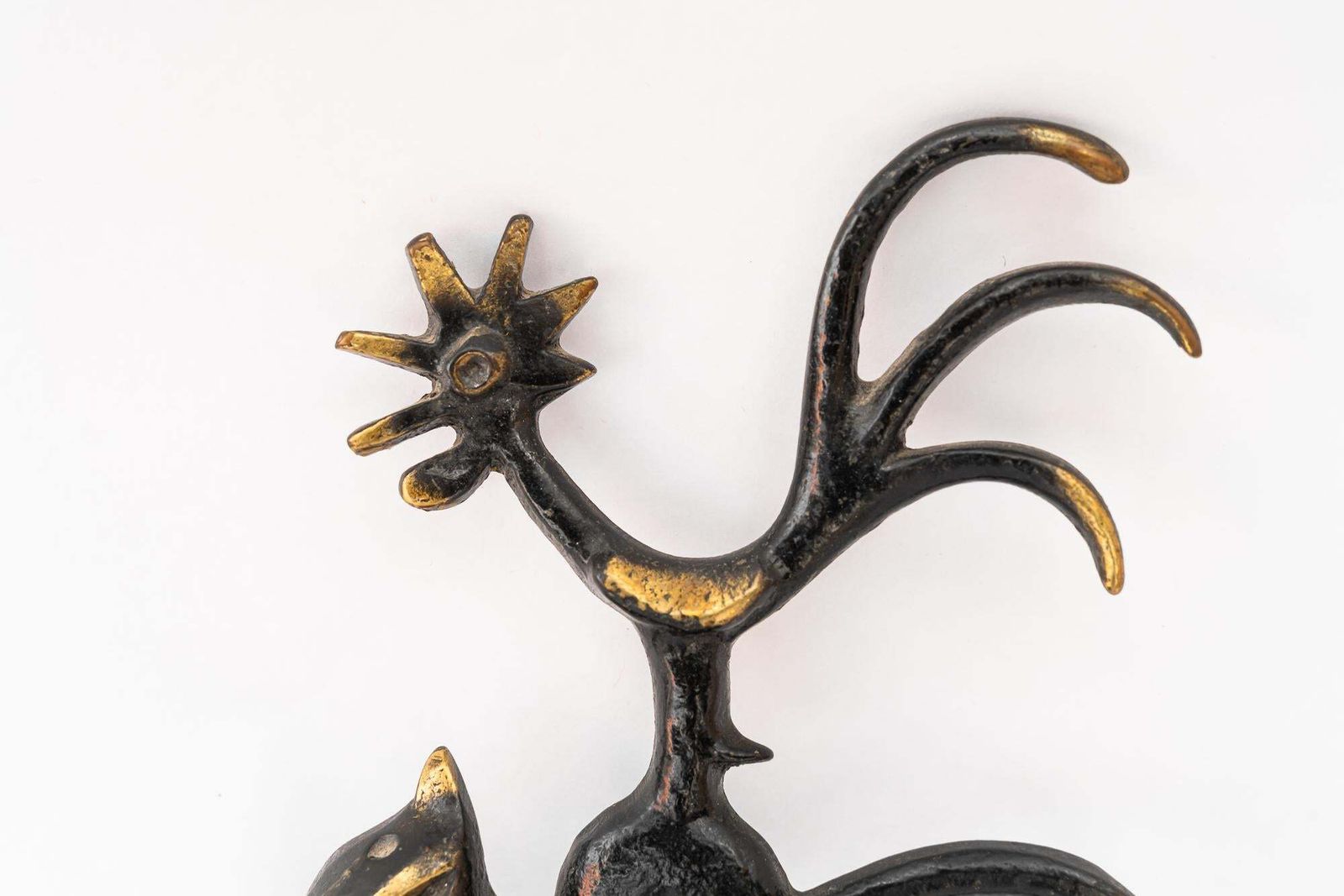 612.0 Walter Bosse Brass Key Hanger Donkey, Dog, Cat And Cock, Hertha Baller, Austria photo