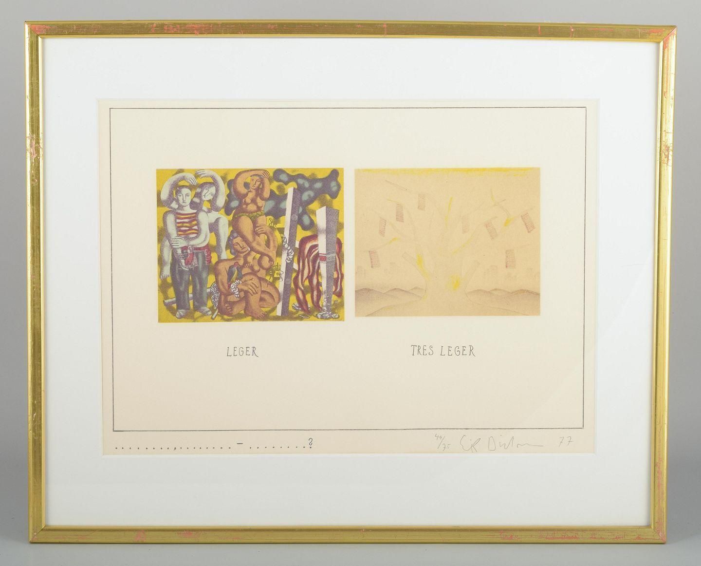 Erik Dietman. Color Lithograph On Paper. Léger / Très Léger, 1977 photo furniture