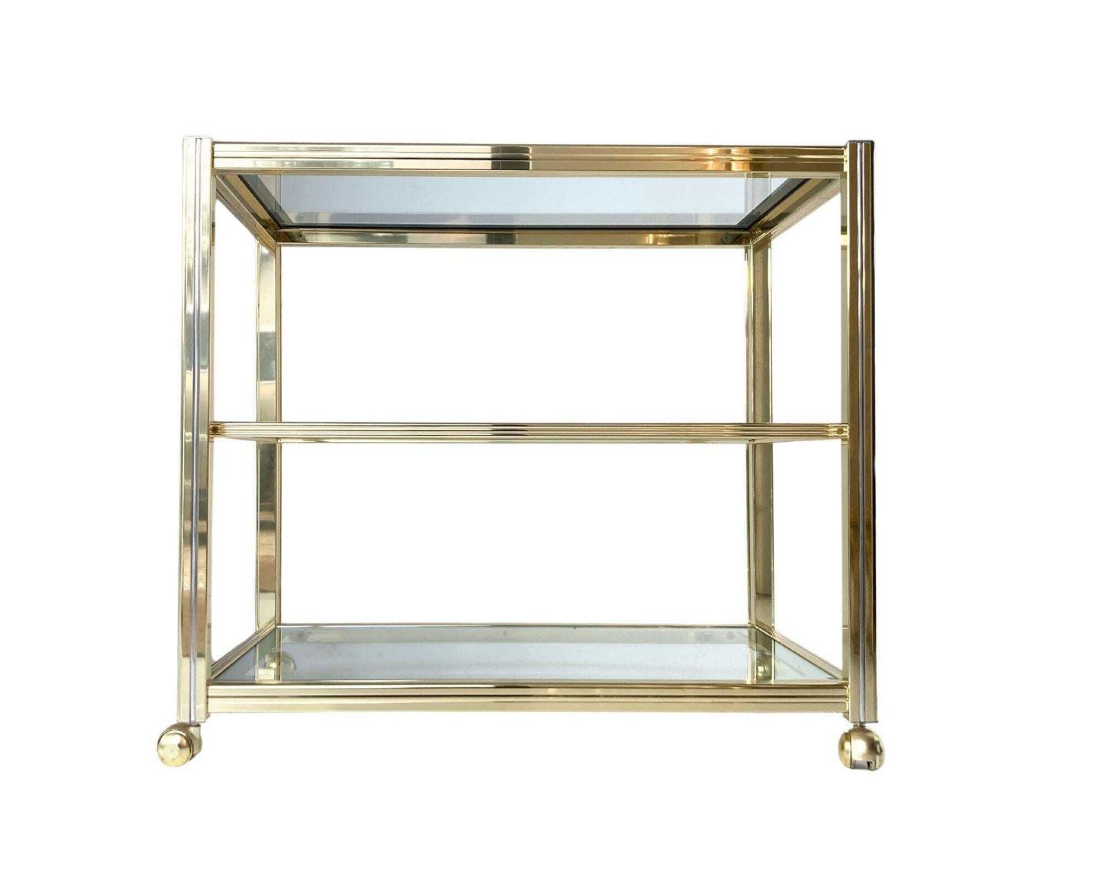 Pierre Vandel Bartafel | Parijs | Goudkleurige Chroom Serveertafel | 1960 photo for sale