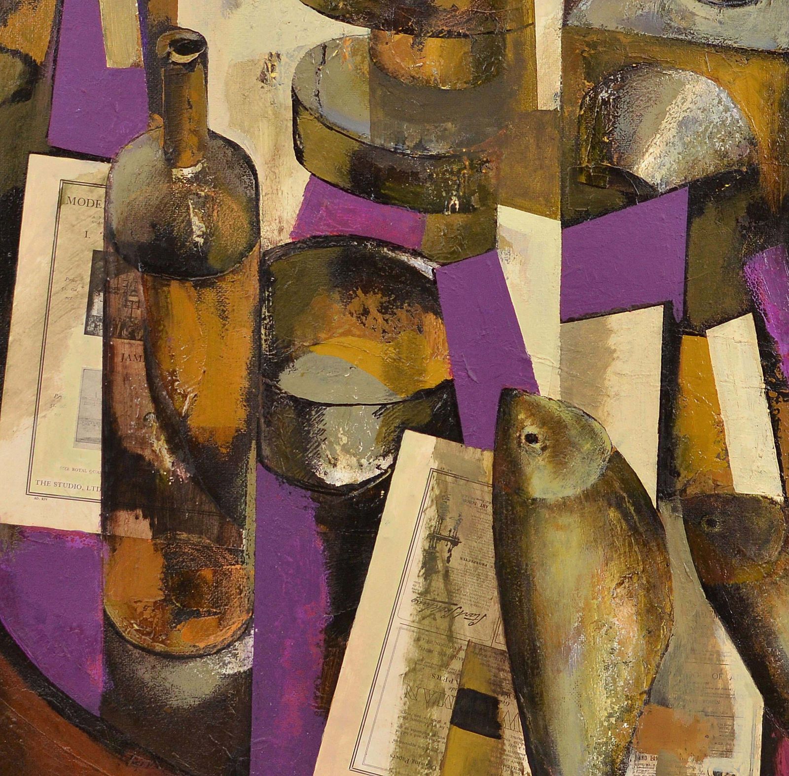 Janis Zemitisstill Life With Bottle. 1994. Oil On Cardboard, 93x100 Cm1994 photo for sale