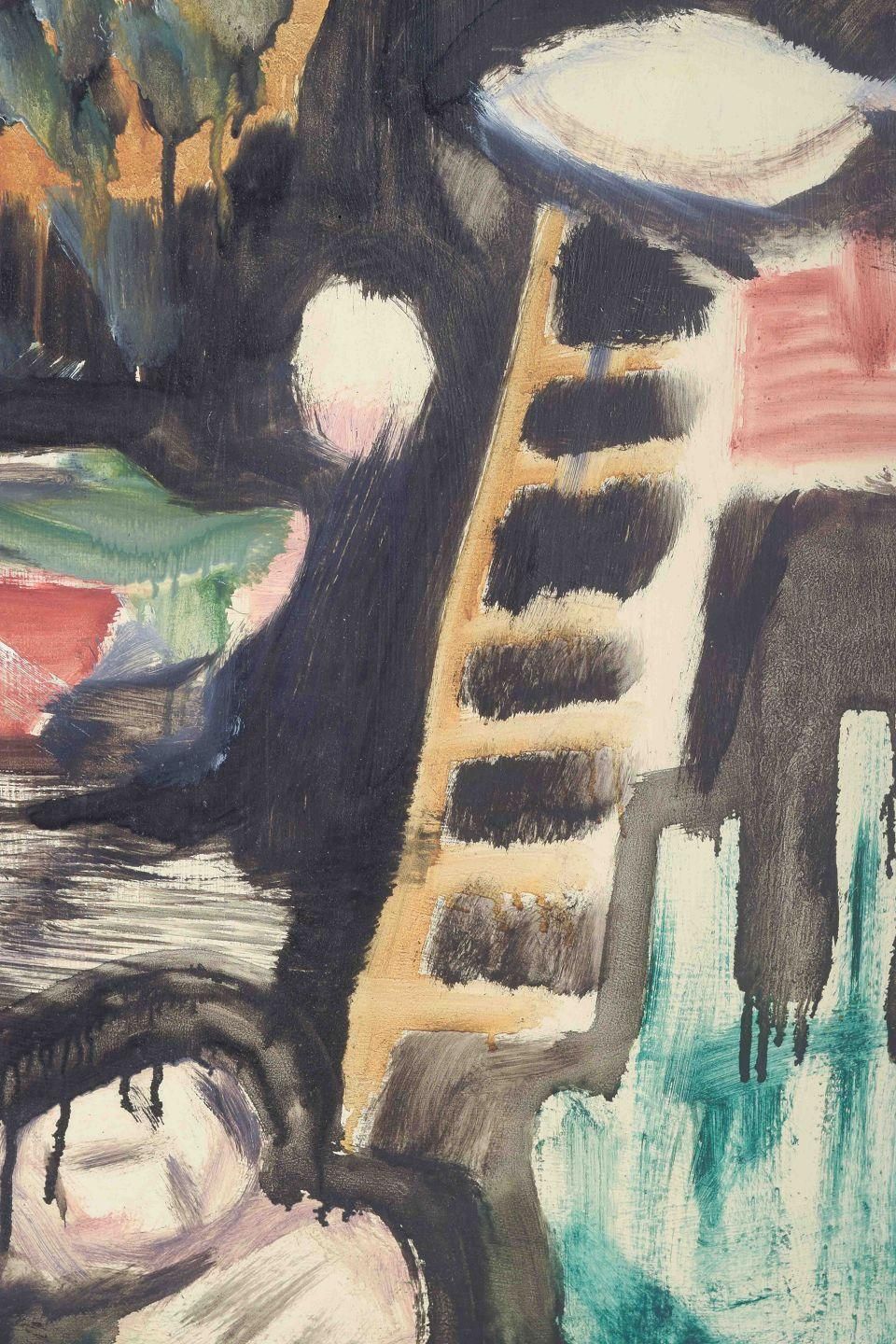 Scandinavian Artist. Oil On Board. Abstract Composition. Mid 20th C. photo for sale