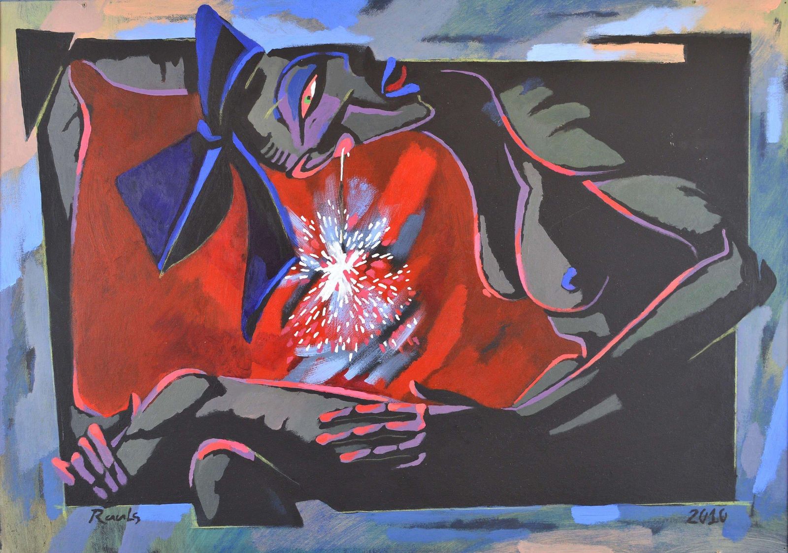 Rauls Zitmaniswonder Candle/Carrying Of The Cross, Twosided, 2010. Acrylic/Cardboard, 60x80 Cm2010 photo furniture
