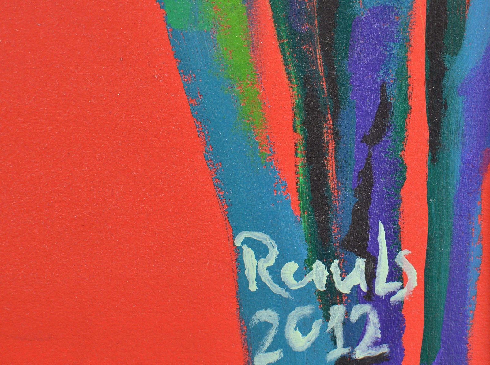 Rauls Zitmanismy Grandma Smoking Pipe , 2012. Acrylic On Cardboard, 70x100 Cm2012 photo for sale