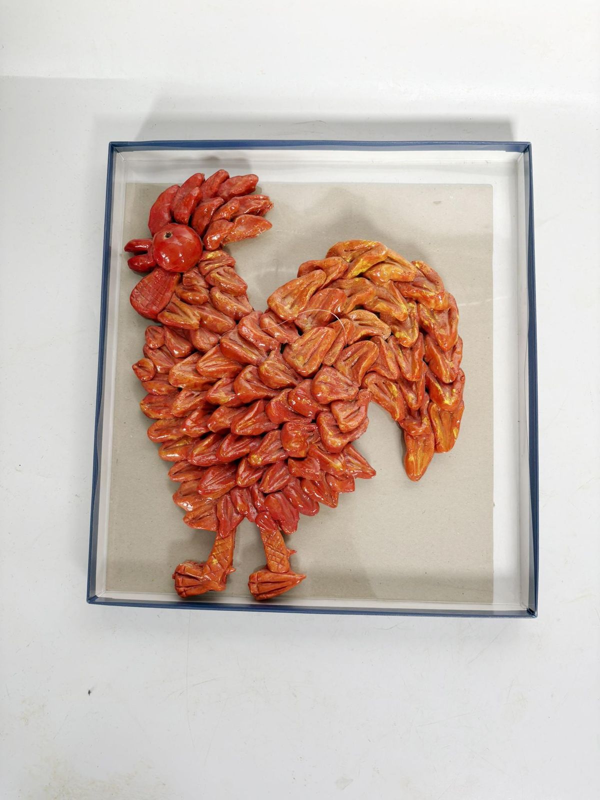 Wall Decoration, Glazed Ceramic Rooster, 1970, France photo for sale