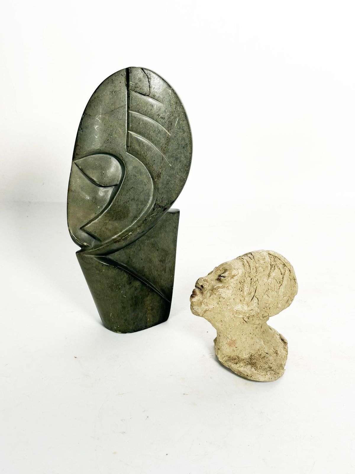 2 Terracotta And Stone Sculptures, France, 20th photo furniture