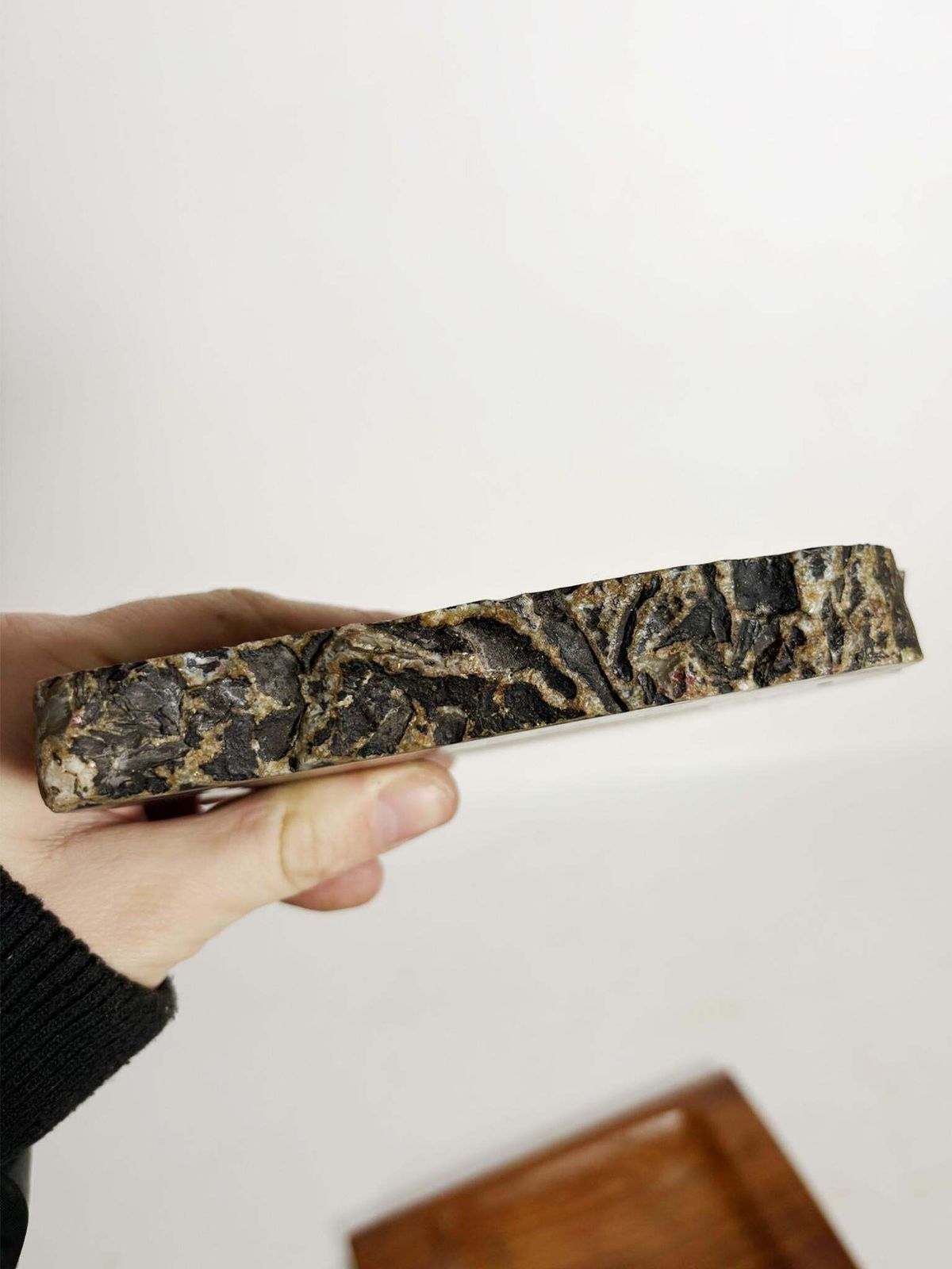 477.0 Pair Of Wooden And Marble Trinket Trays, France, 20th Century photo