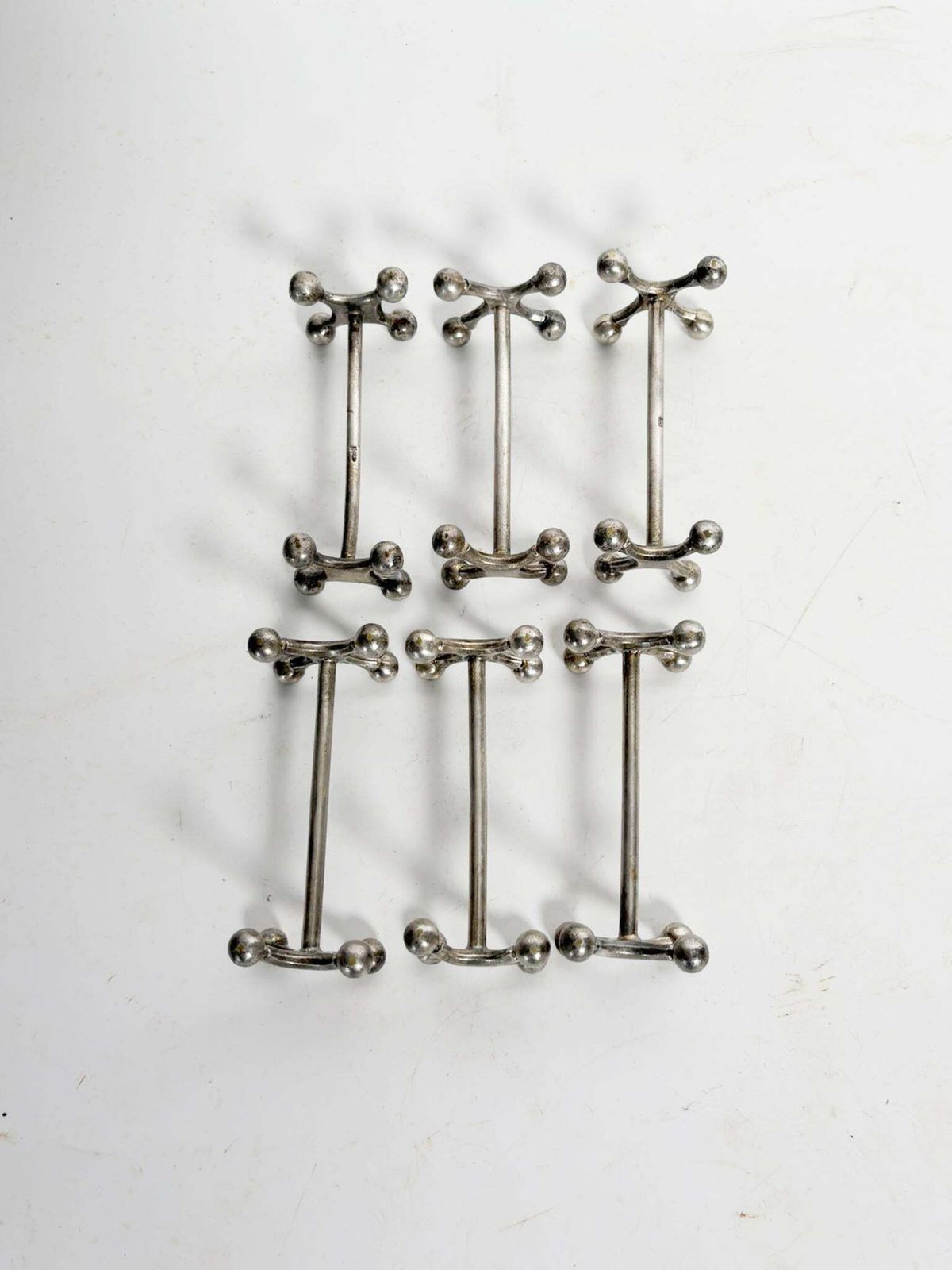 Serie Of 6 Metal Knife Rests, France, 1970 photo furniture