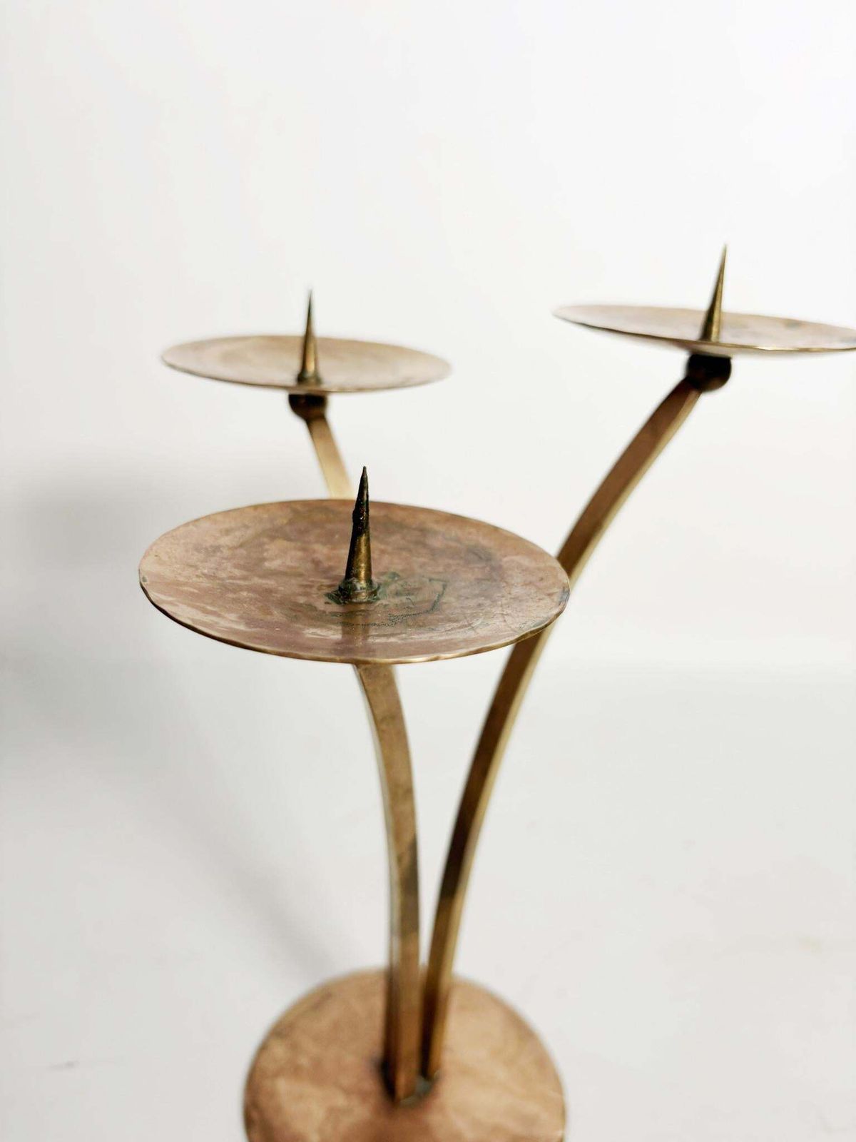 Scandinavian Candle Holder, 1960s, Sweden, Patinated Metal photo Home Decor
