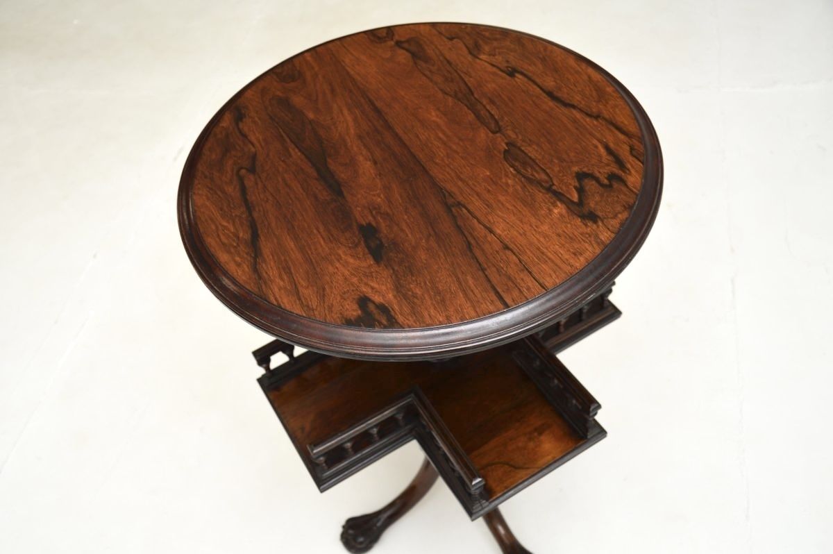 Antique Victorian Revolving Bookcase / Occasional Table In Rosewood photo vinterior