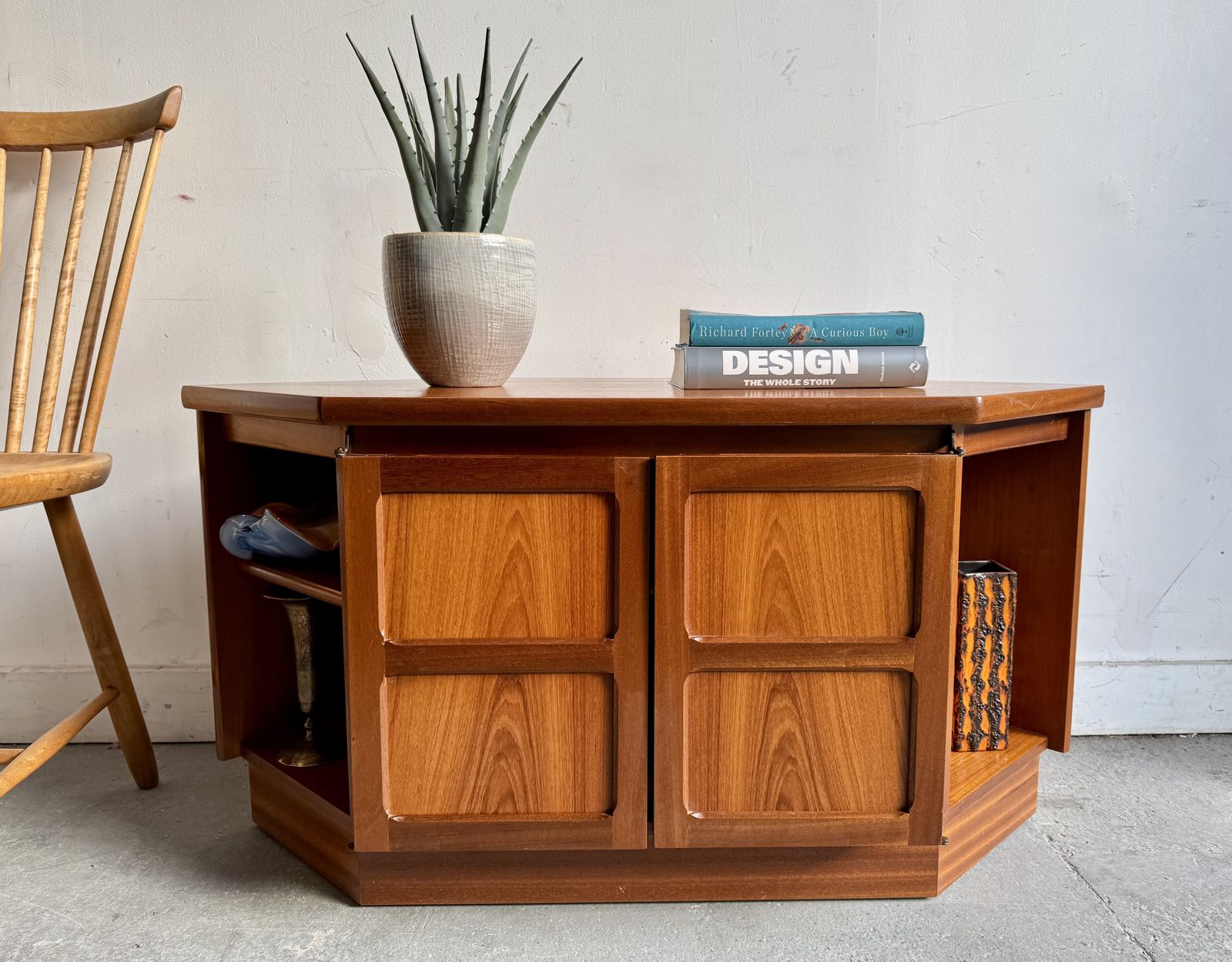 Vintage Corner Tv Stand Video Cabinet By Nathan photo furniture