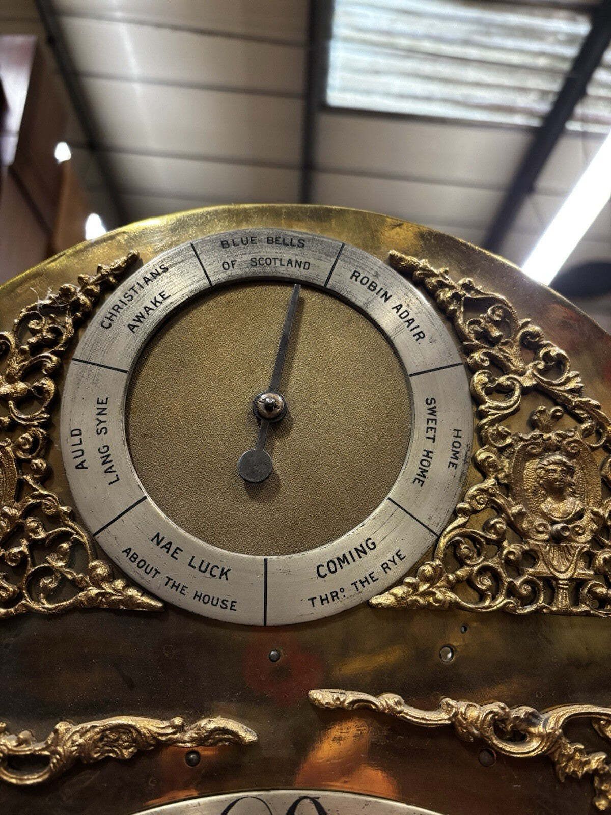 Antique Marquetry Inlaid 3 Weight Musical Longcase Clock, Brass Dial, Superb. photo for sale