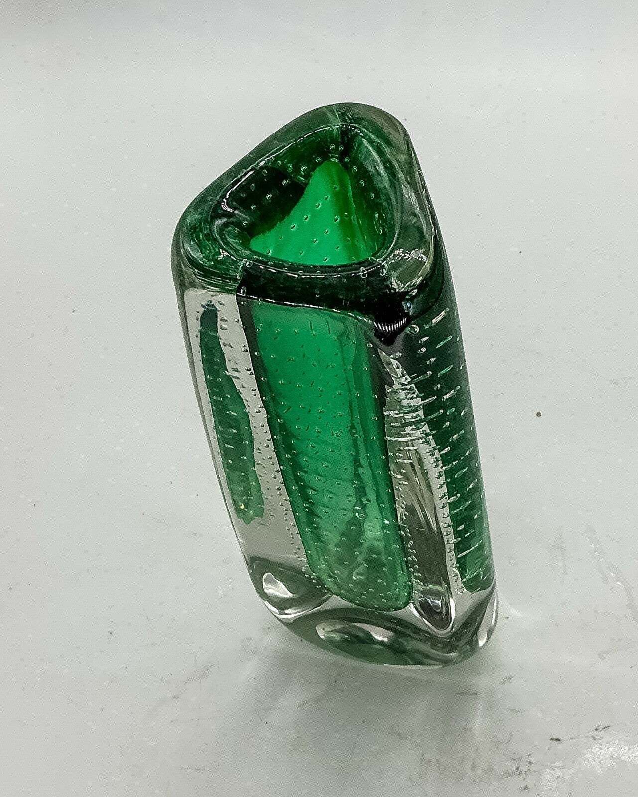 Theresienthal Glass Mid Century Modern Germany Bullicante Sommerso Vase 21cm photo furniture
