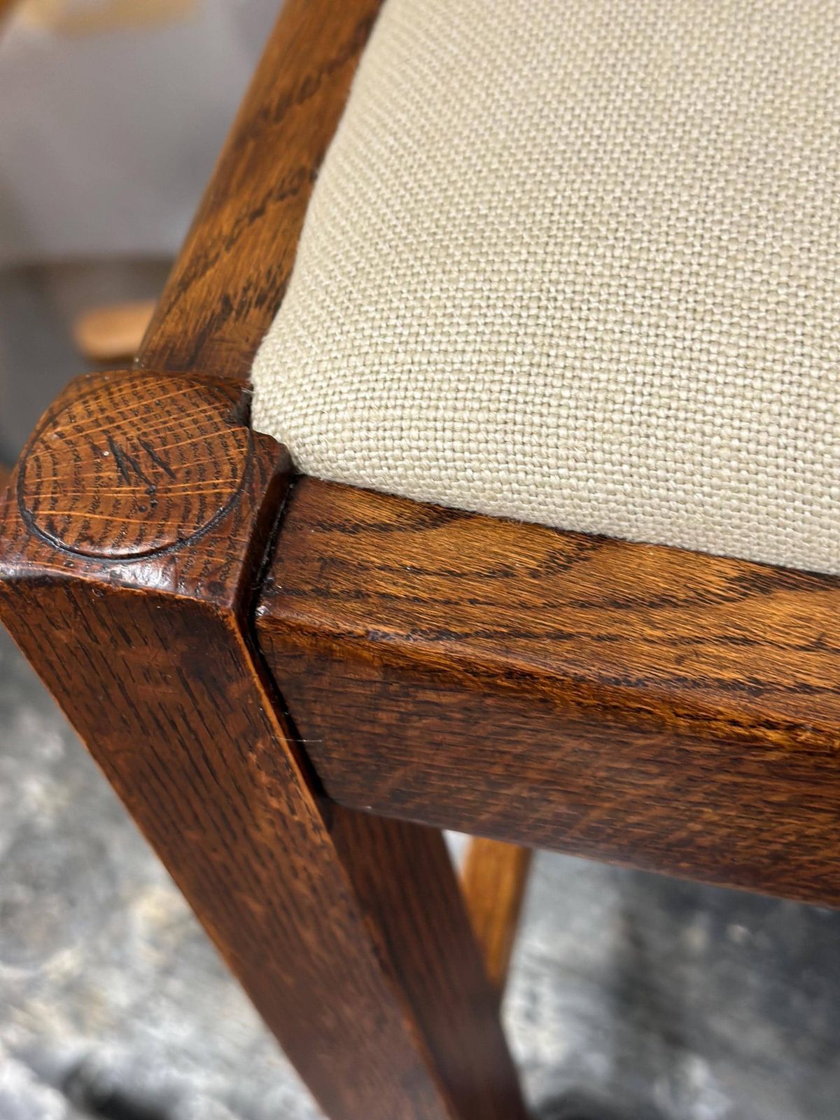 Oak Sitting Stool Or Footstool   Reupholstered Midcentury British Northern European photo 275.0
