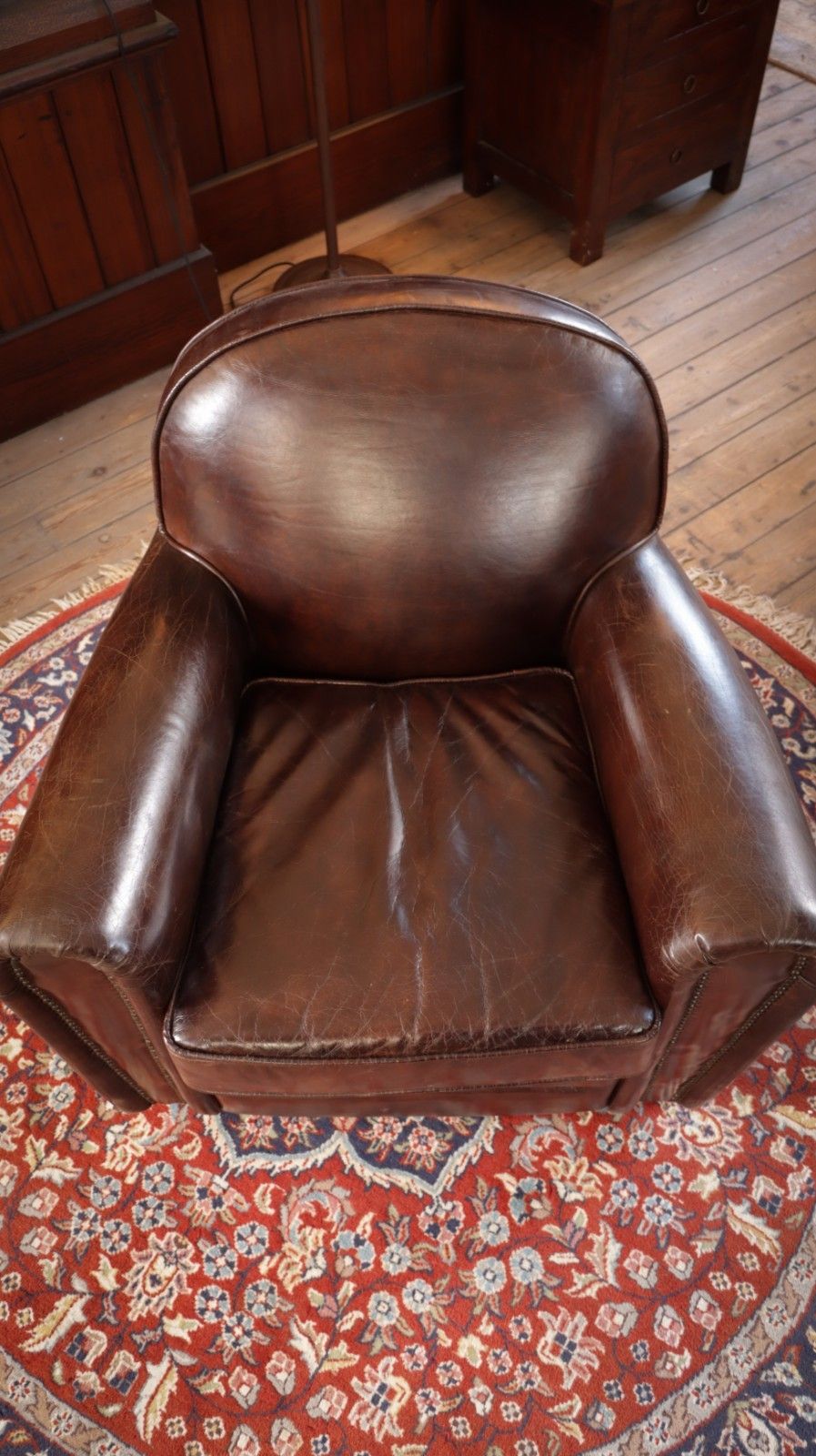 Furniture Superb Timothy Oulton Flea Market Club Library Leather Armchair Vintage Cigar 🚚 photo