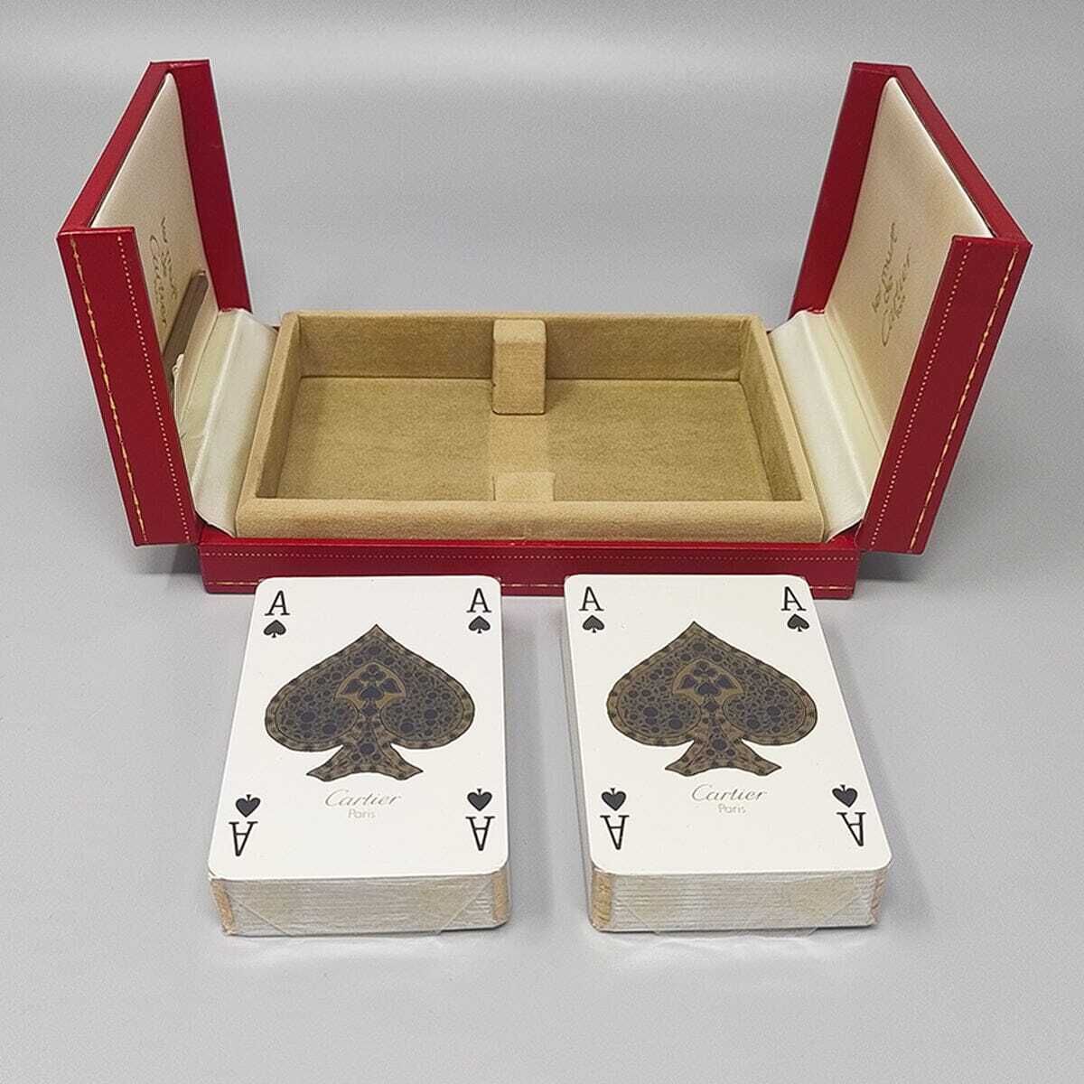 1970s Original Gorgeous Playing Cards Box By Cartier In Excellent Condition. Made In France photo vinterior