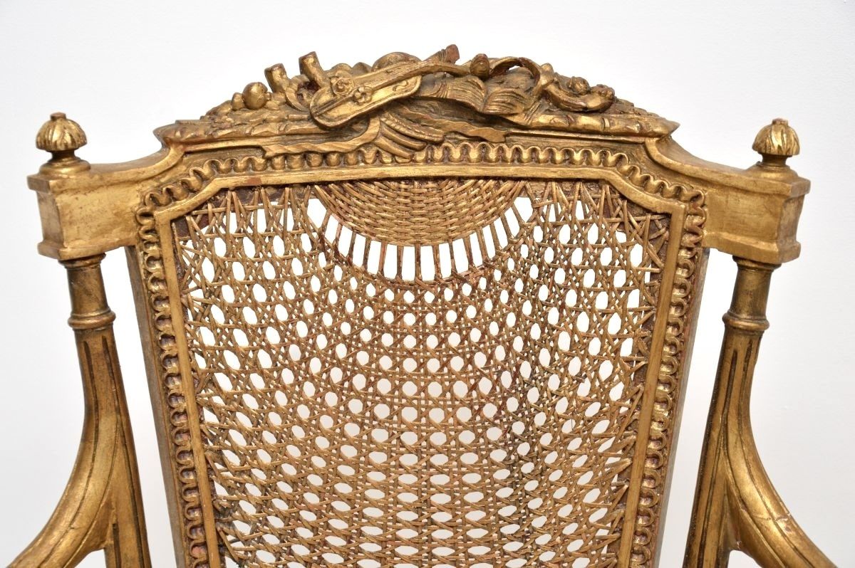 photo furniture Pair Of Antique French Gilt Wood Salon Armchairs