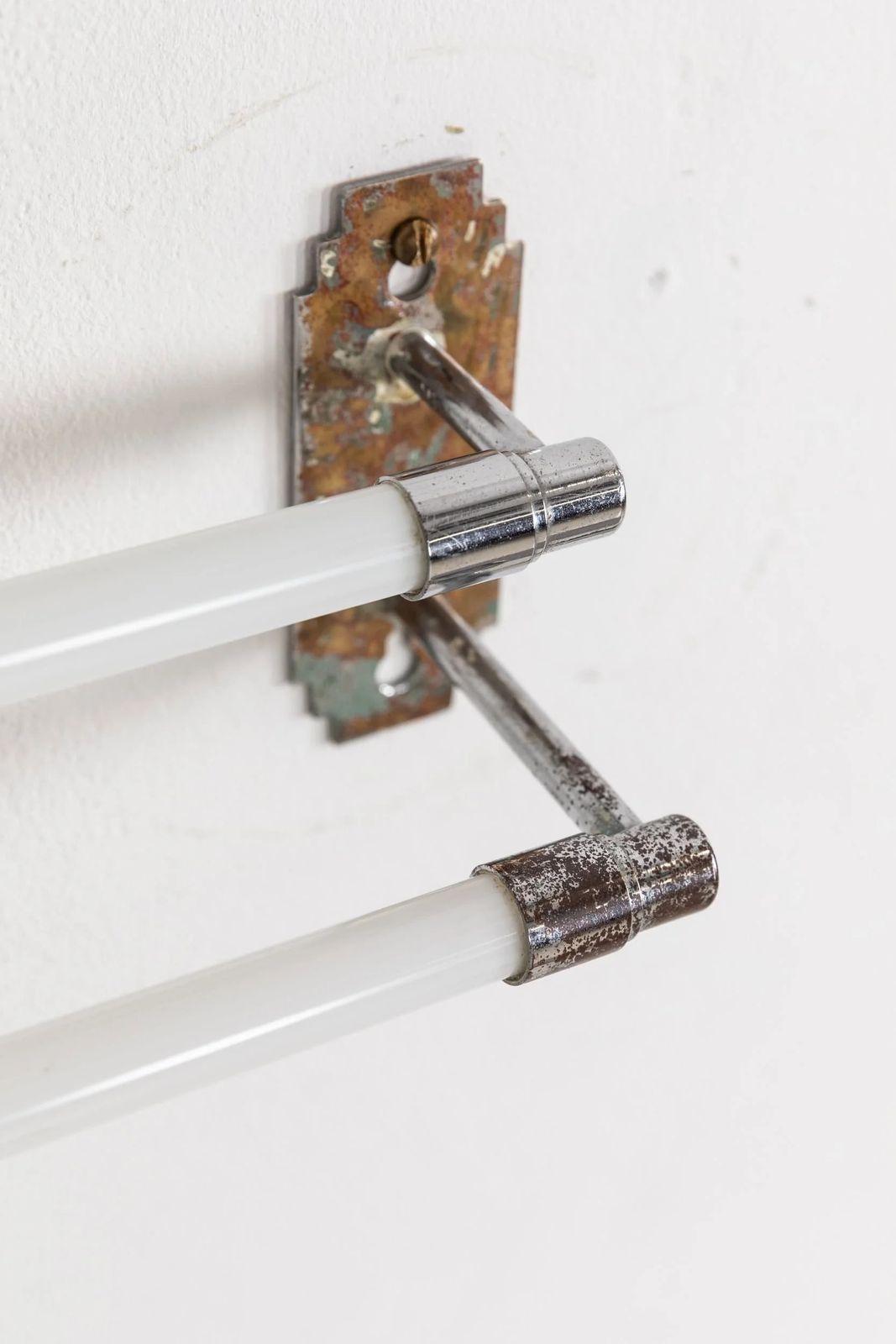 Antique French Art Deco Opaline Glass Towel Rail photo for sale