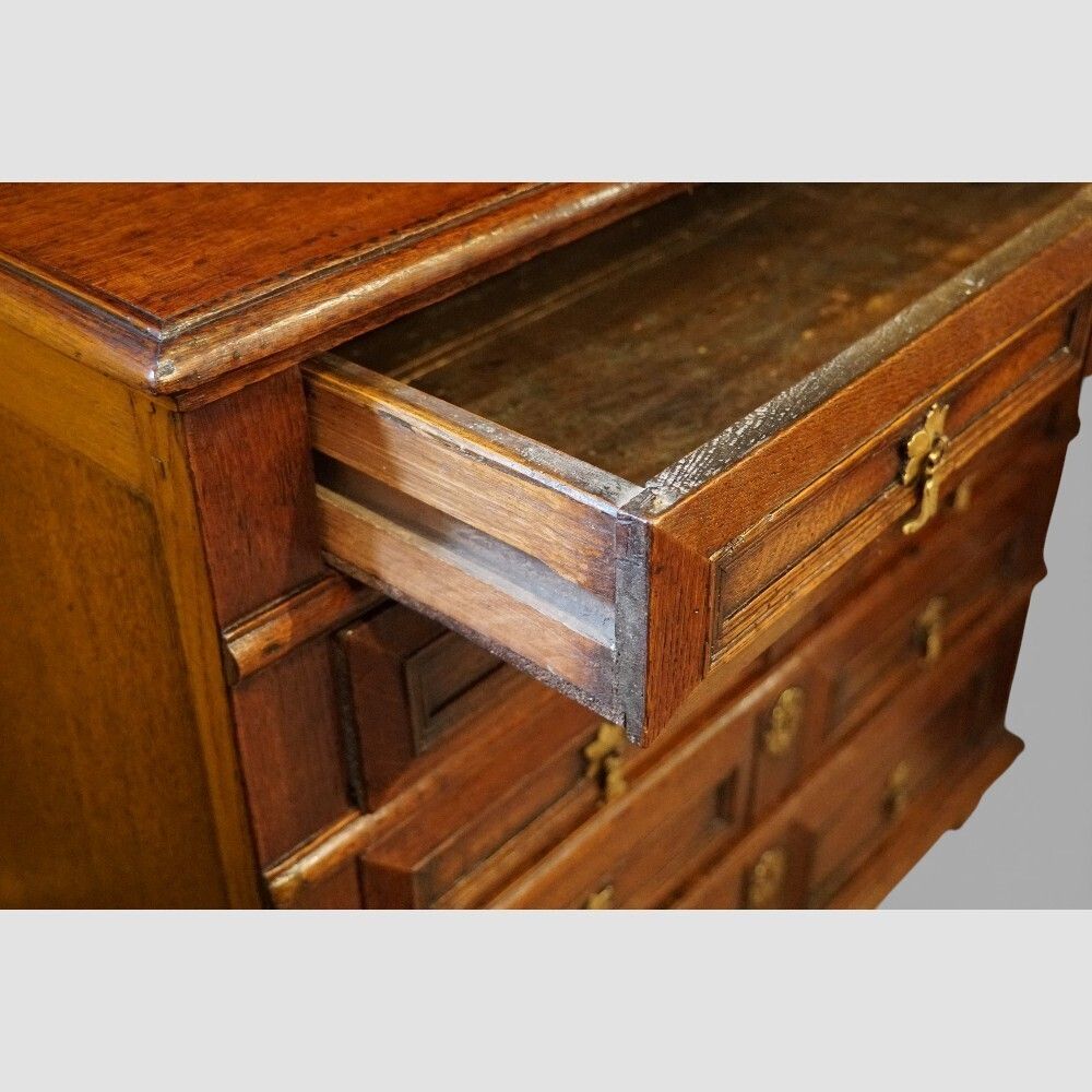 photo furniture Jacobean Oak Chest Of Drawers With Original Brasses, C.1680
