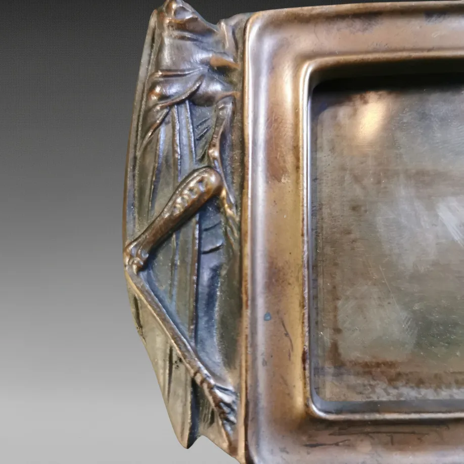 American Arts And Crafts Bronze Photograph Frame Adorned With Grasshoppers C1900 photo 800.0