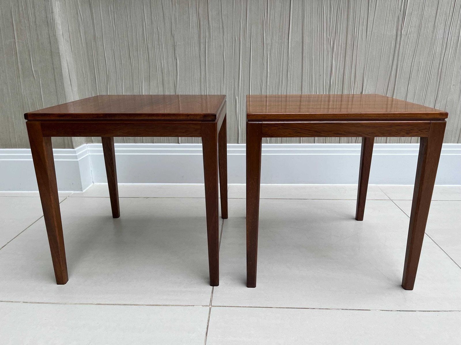 Mid Century British Teak Nesting Side Tables – Pair (C.1960s–70s) photo for sale