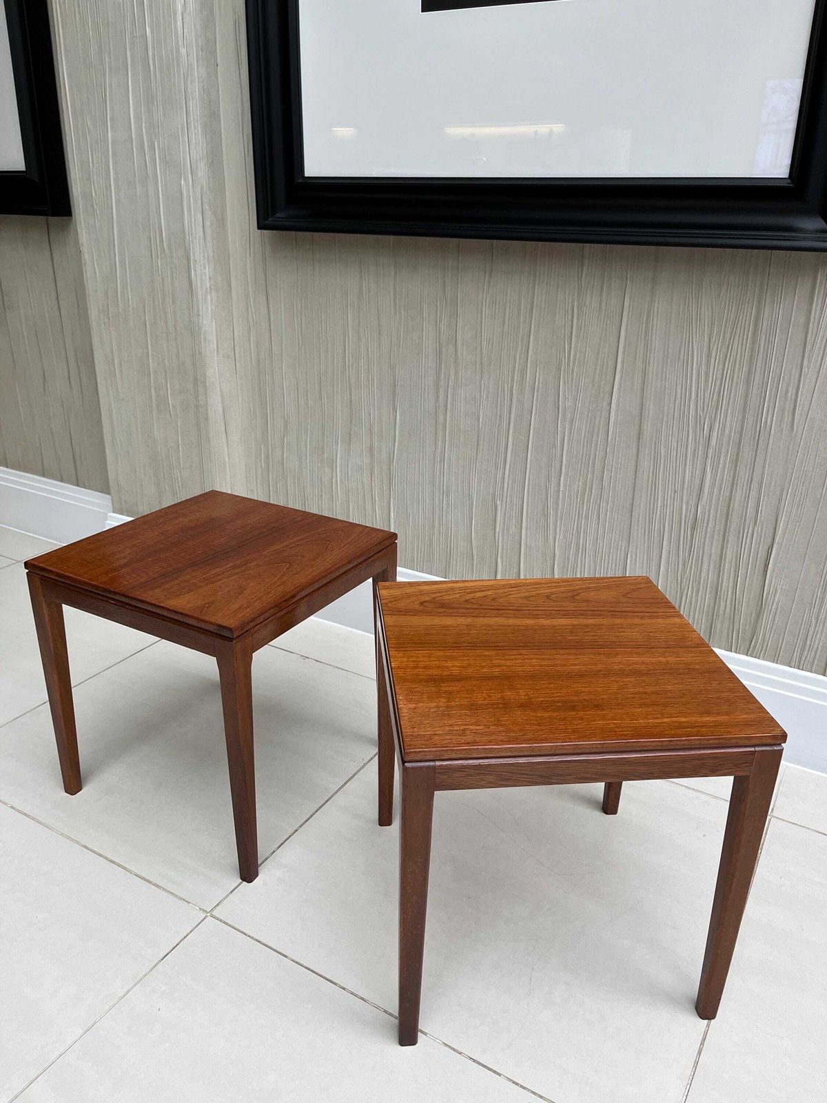 Furniture Mid Century British Teak Nesting Side Tables – Pair (C.1960s–70s) photo