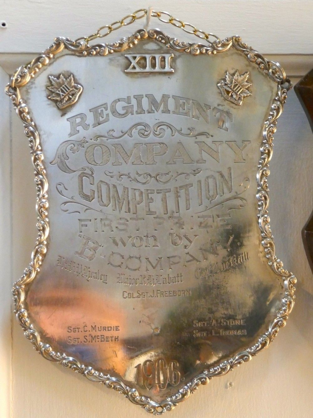 2 Sheffield Plate Silver Trophy Shields, Southwark Rifle Club & XIII Hamilton Regiment photo 1170.0